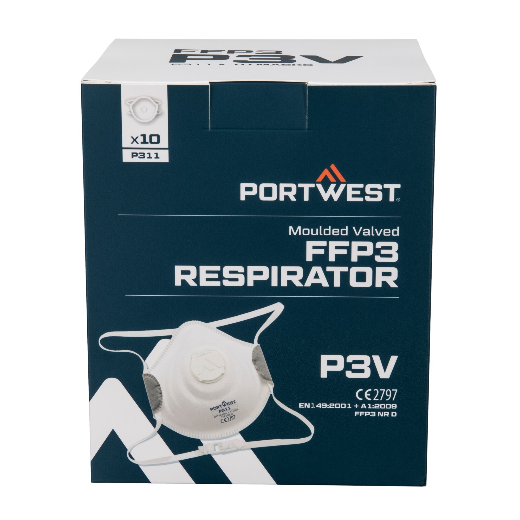 FFP3 Koolstof Masker met Ventiel (pk10) - Wit - opname 2