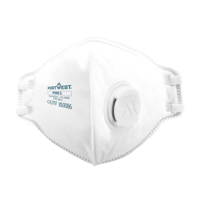 FFP3 Dolomite Plat Gevouwen Masker (PK20) - White