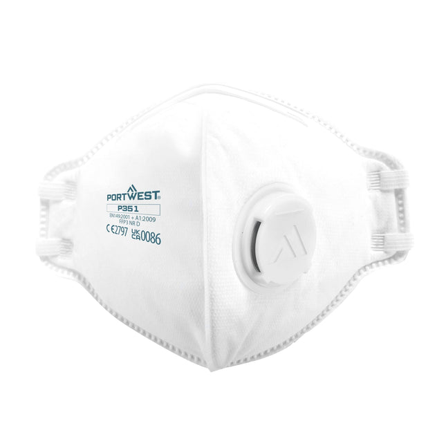 FFP3 Dolomite Plat Gevouwen Masker Stofmasker (PK20) - Wit
