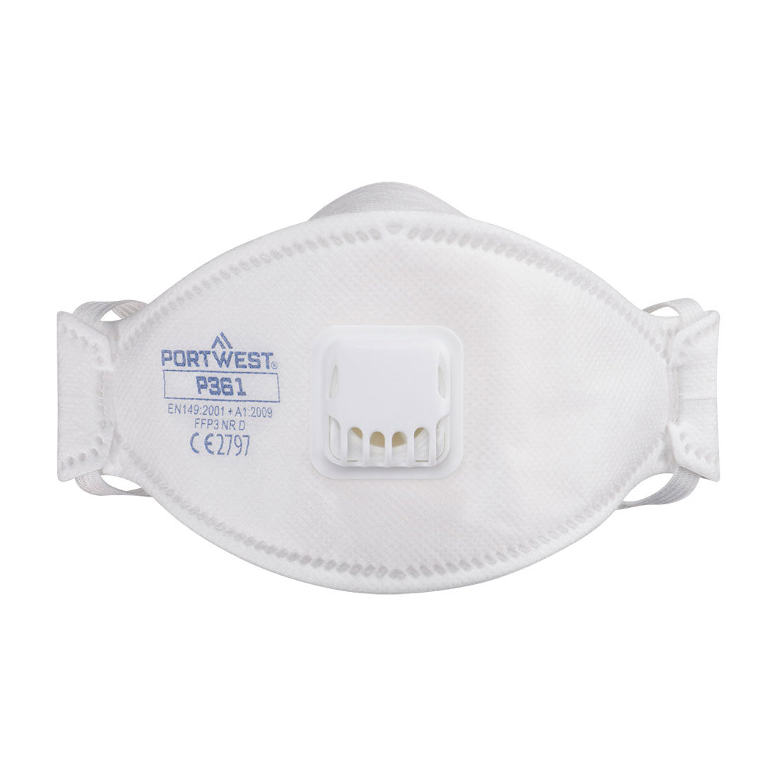 Trifold FFP2 Dolomite Gevouwen Masker met ventiel (Pk 10) - White