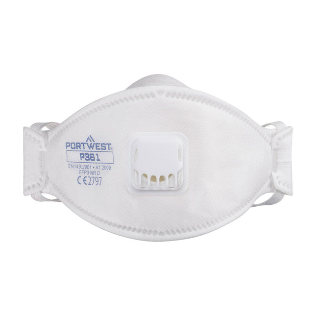 Trifold FFP2 Dolomite Gevouwen Masker met ventiel (Pk 10) - White