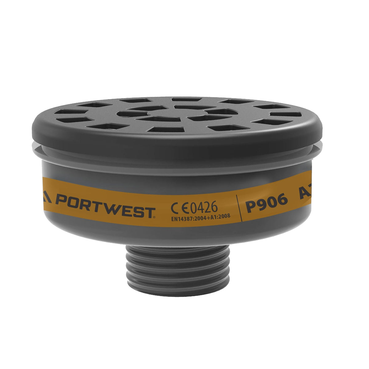 A2 Gasfilter met Universele schroefdraadsluiting (pk6) - Zwart