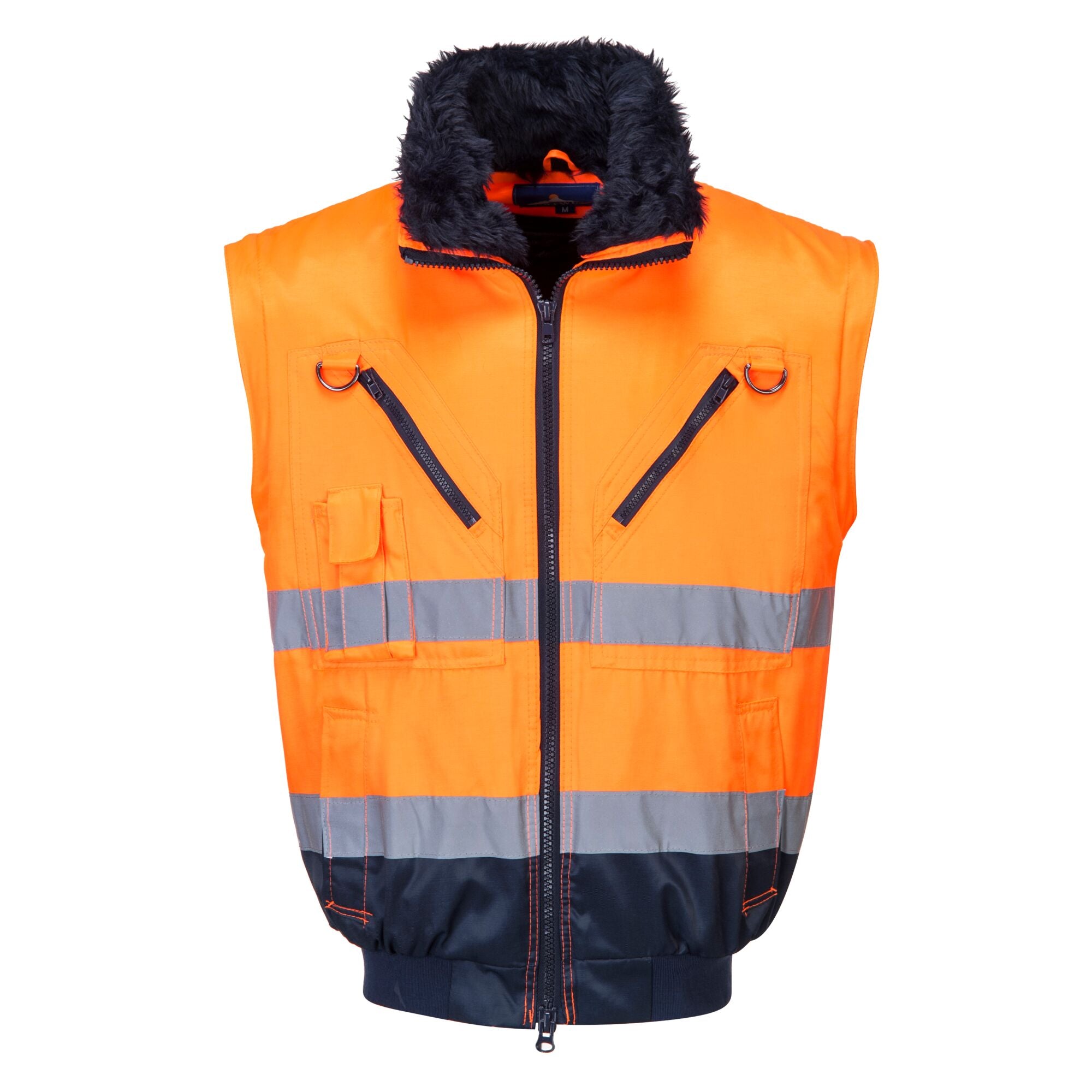 Hi-Vis 3-in-1 Pilotjack - Oranje/Marine - opname 5