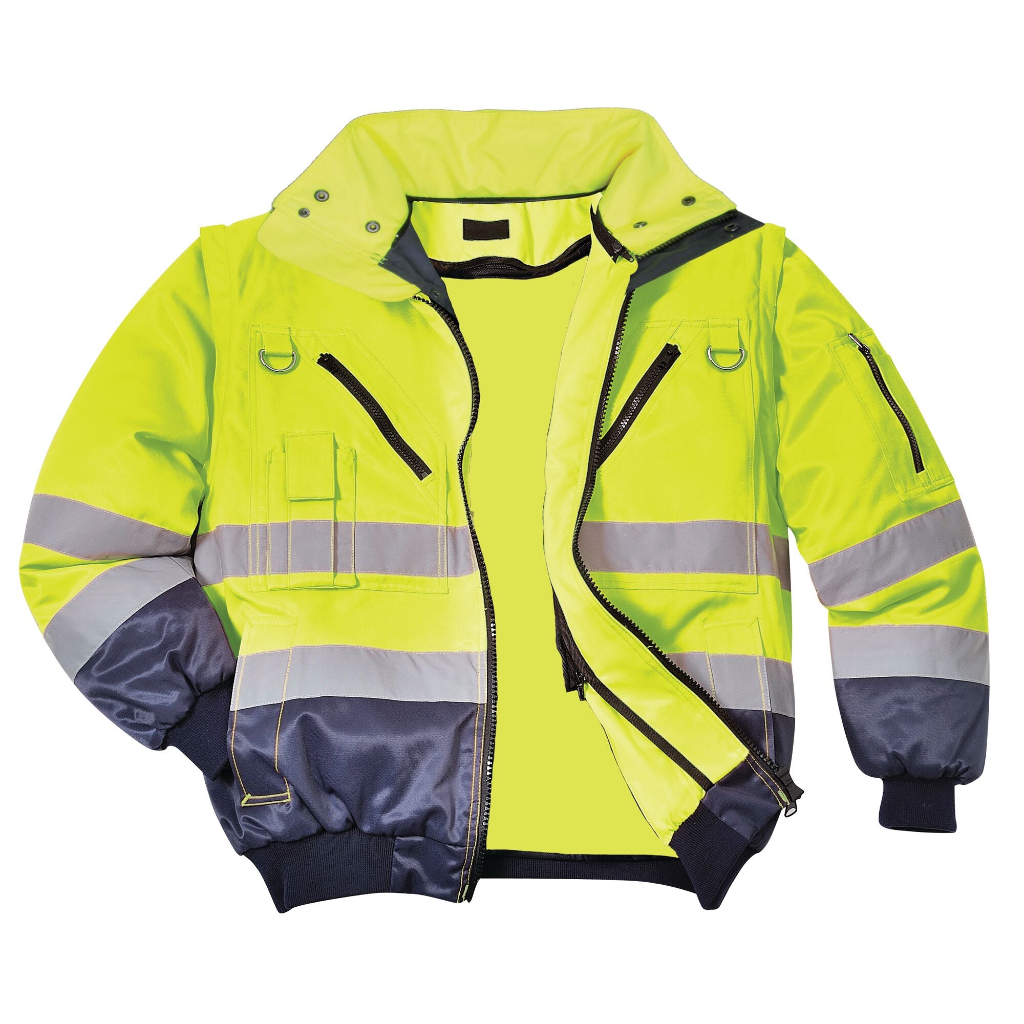 Hi-Vis 3-in-1 Pilotjack - Geel/Marine - opname 3