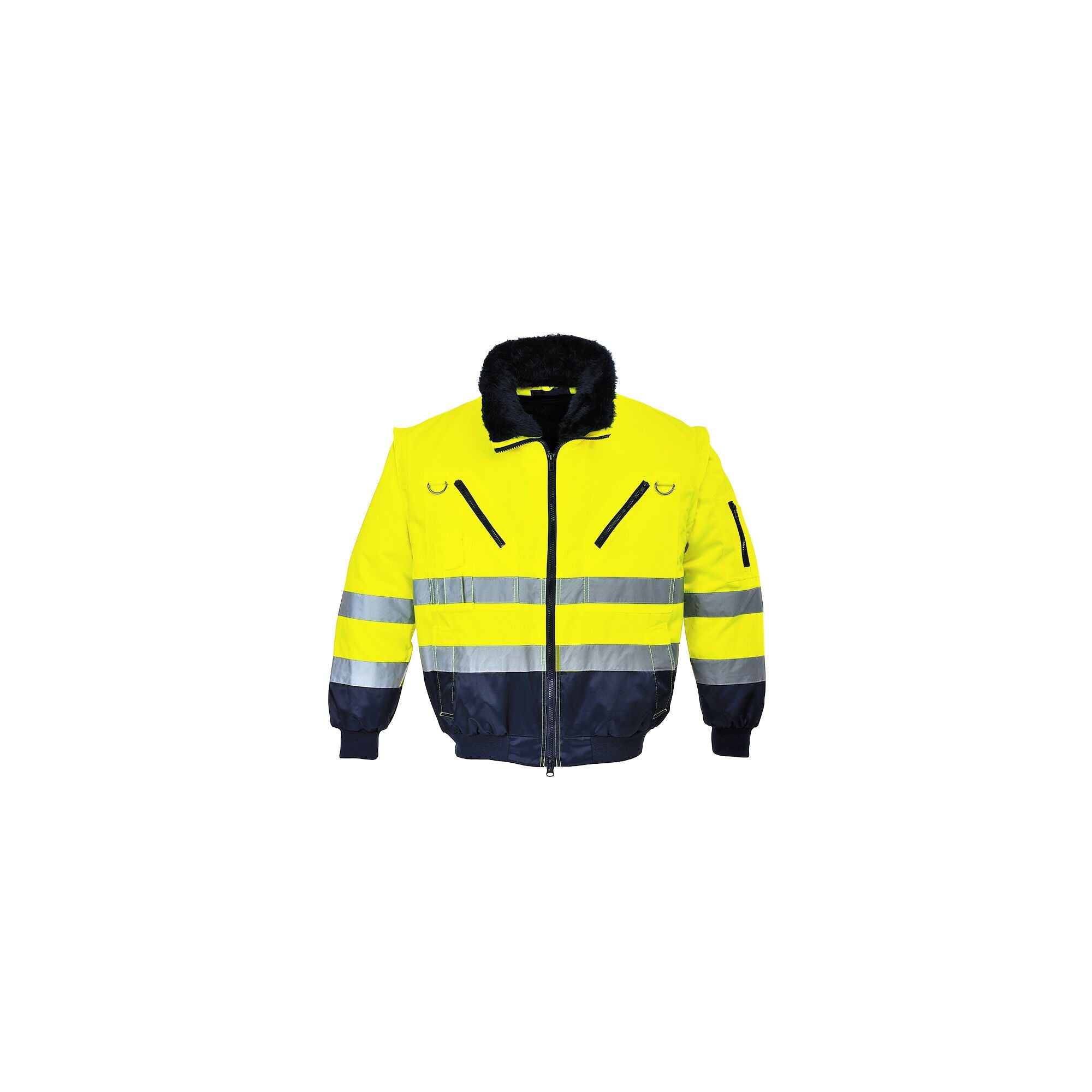 Hi-Vis 3-in-1 Pilotjack - Geel/Marine