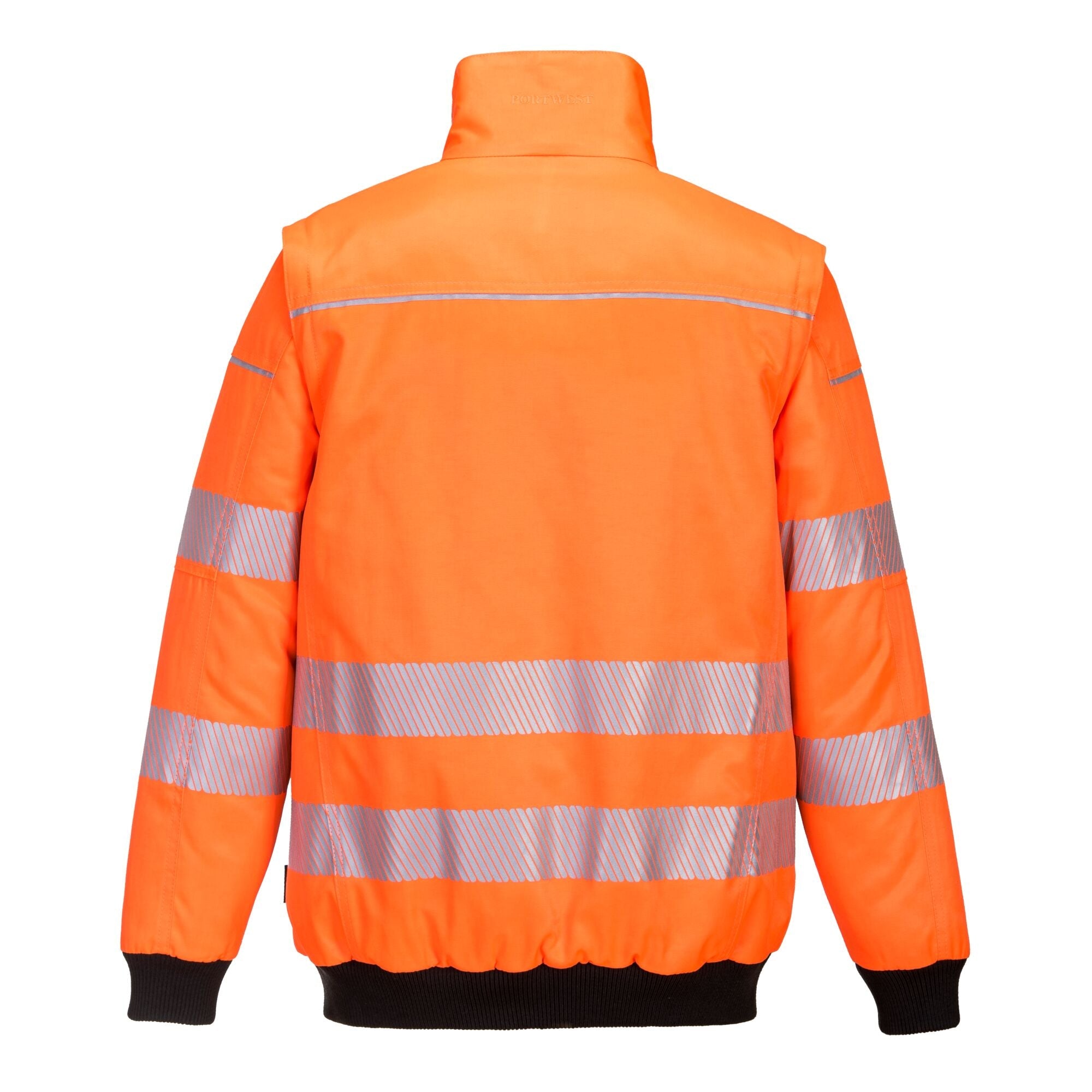 PW3 Hi-Vis 3-in-1 Pilotjack - Oranje/Zwart - achterkant
