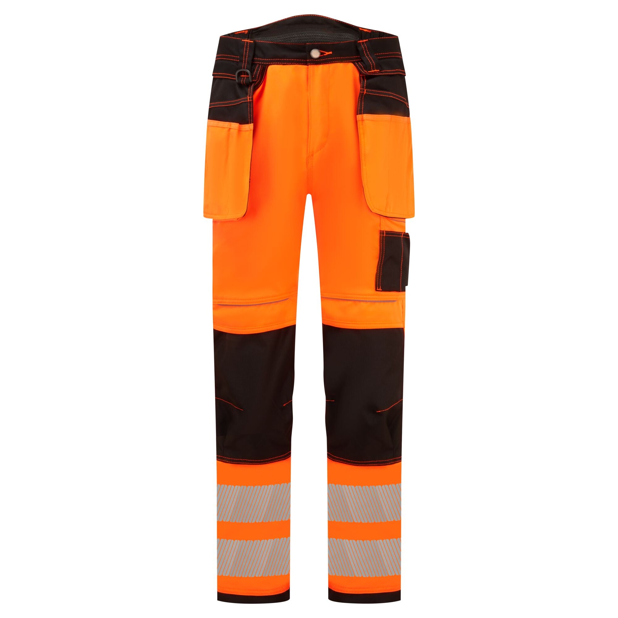 PW3 Hi-Vis Stretch Broek met Holsterzakken - Oranje/Zwart