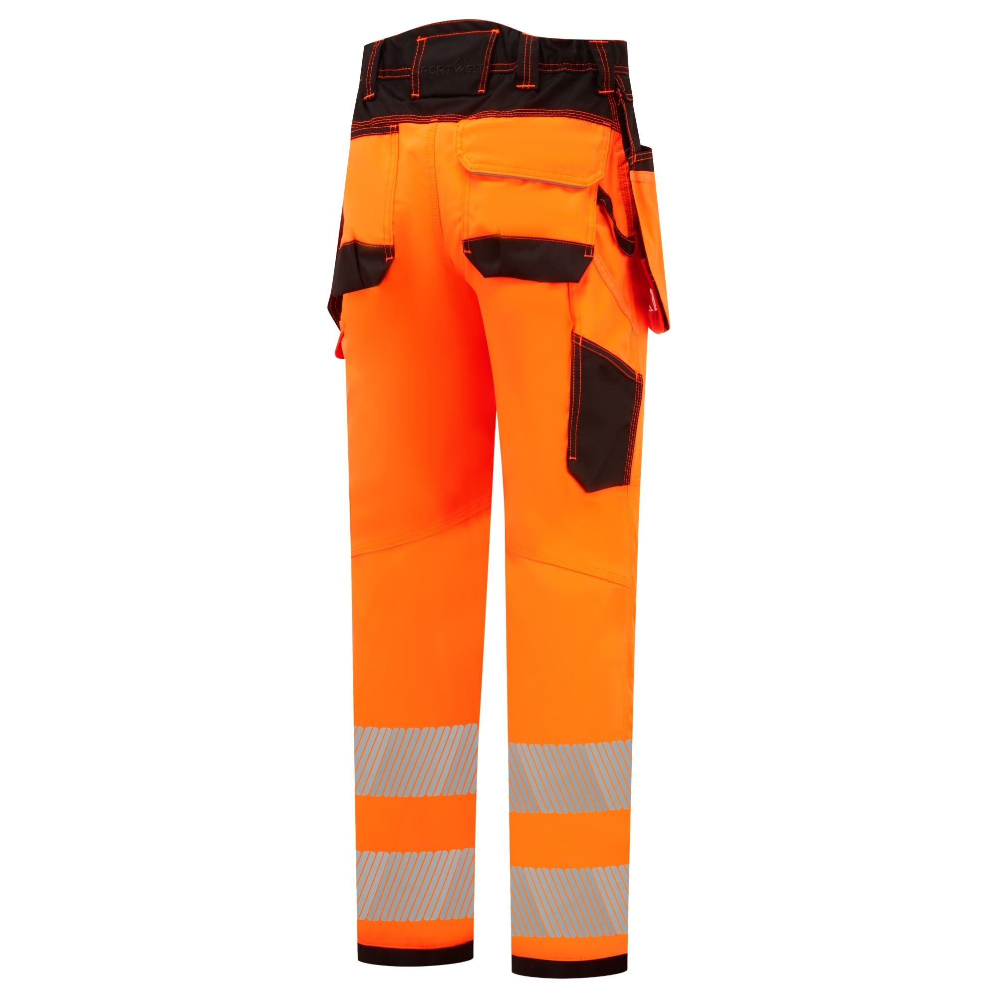 PW3 Hi-Vis Stretch Broek met Holsterzakken - Oranje/Zwart - opname 3