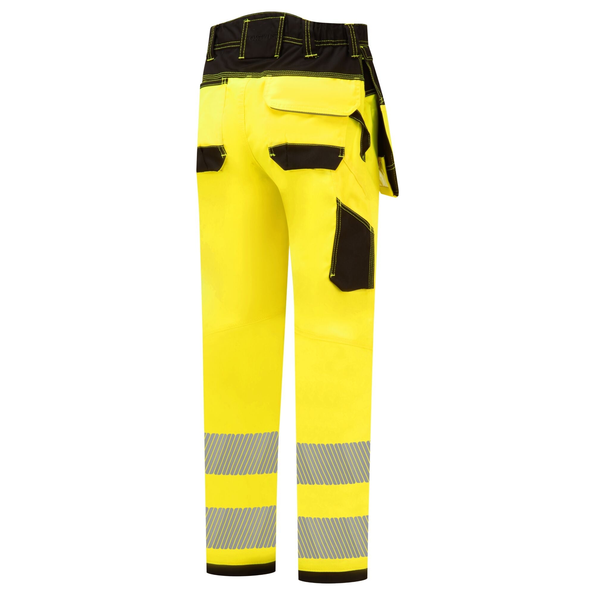 PW3 Hi-Vis Stretch Broek met Holsterzakken - Geel/Zwart - opname 3
