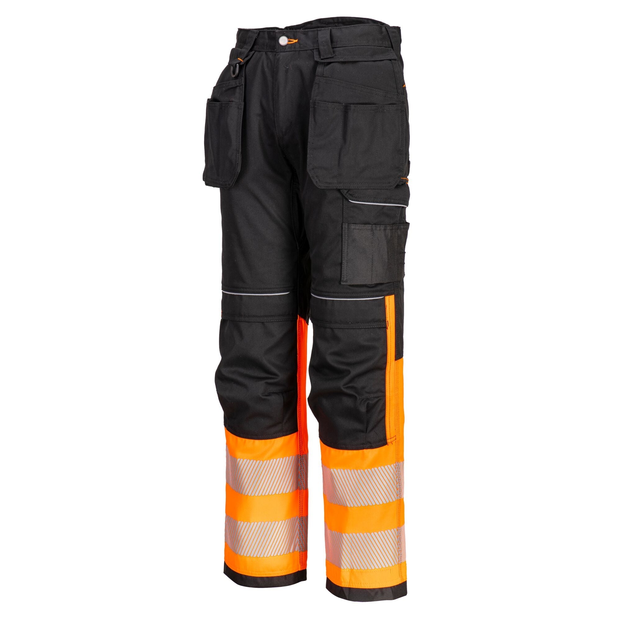 PW3 HiVis Holsterbroek Klasse 1 - Oranje/Zwart - opname 2