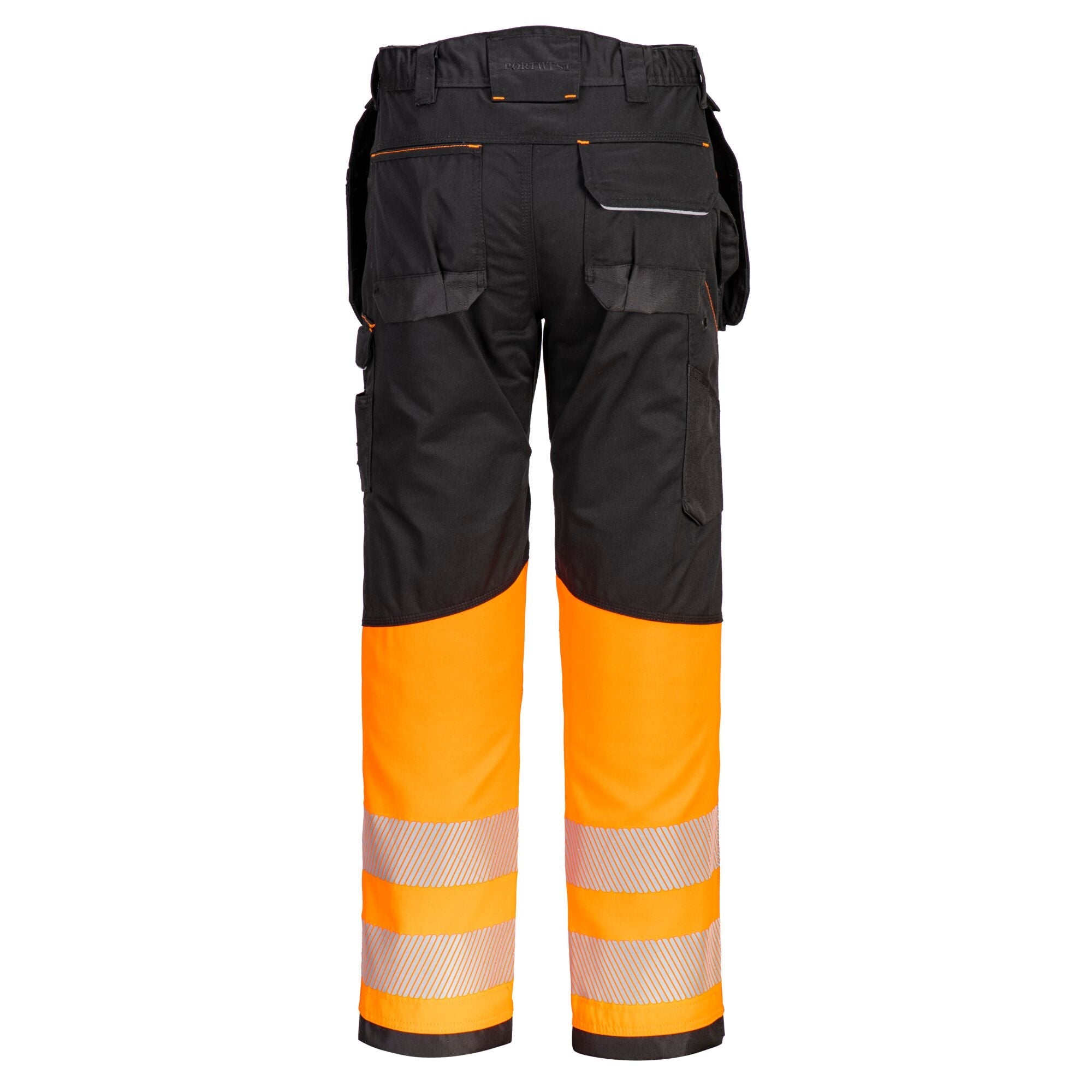 PW3 HiVis Holsterbroek Klasse 1 - Oranje/Zwart - achterkant