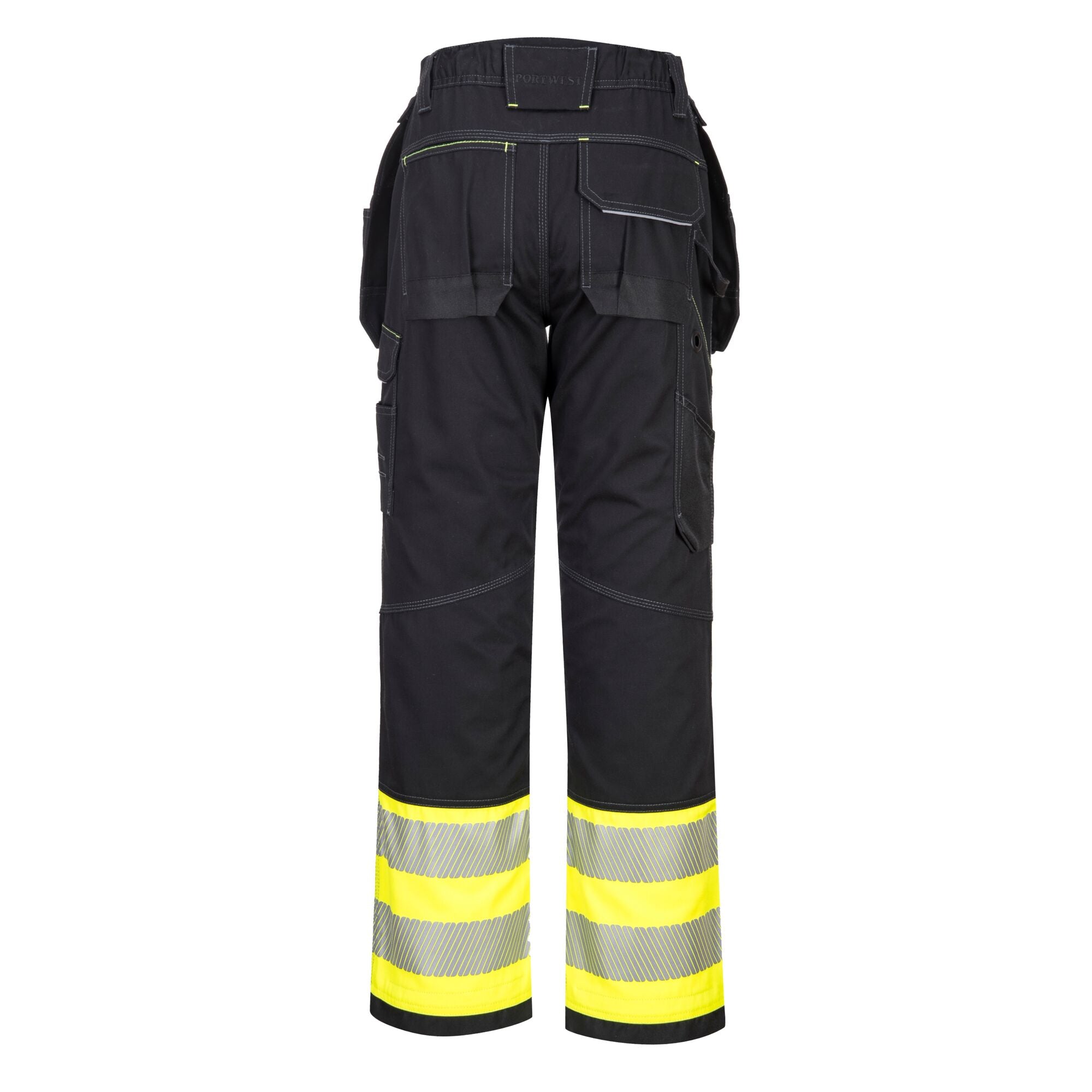 PW3 HiVis Holsterbroek Klasse 1 - Geel/Zwart - achterkant