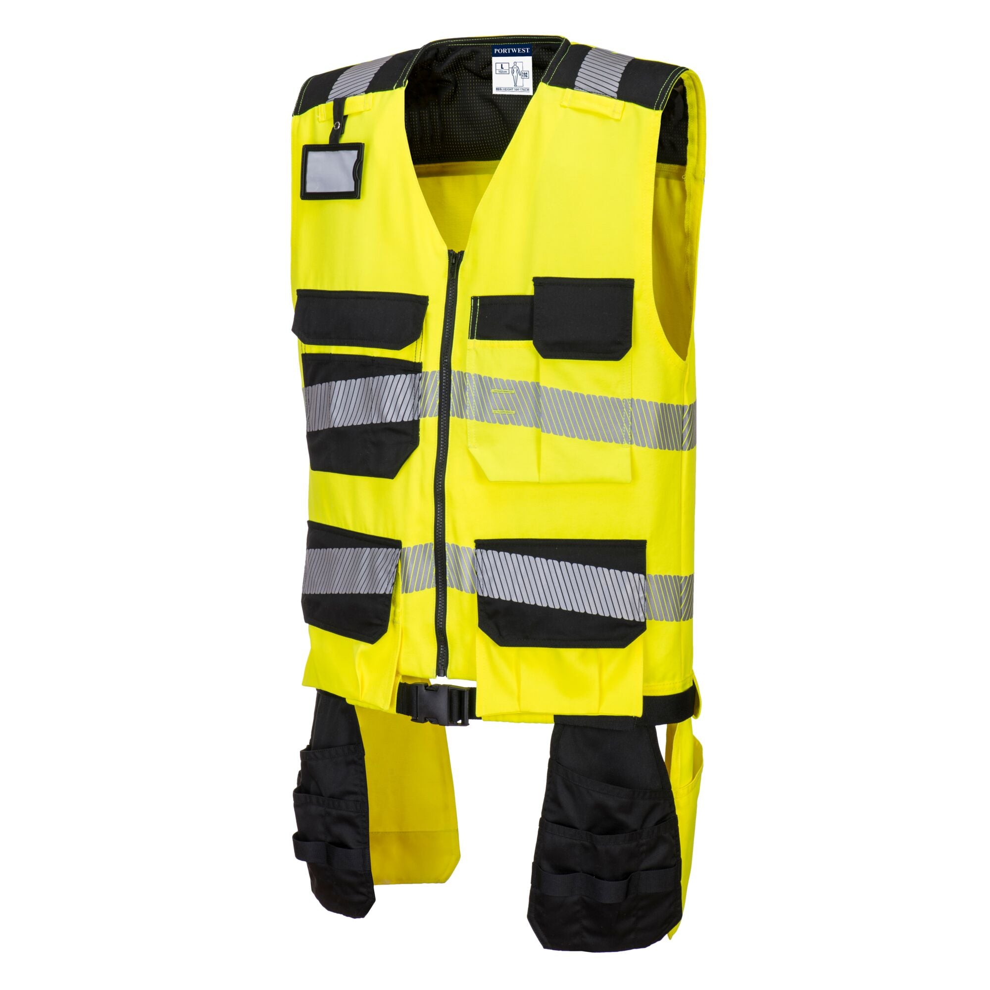 PW3 Klasse 1 Gereedschapsvest - Geel/Zwart - opname 2