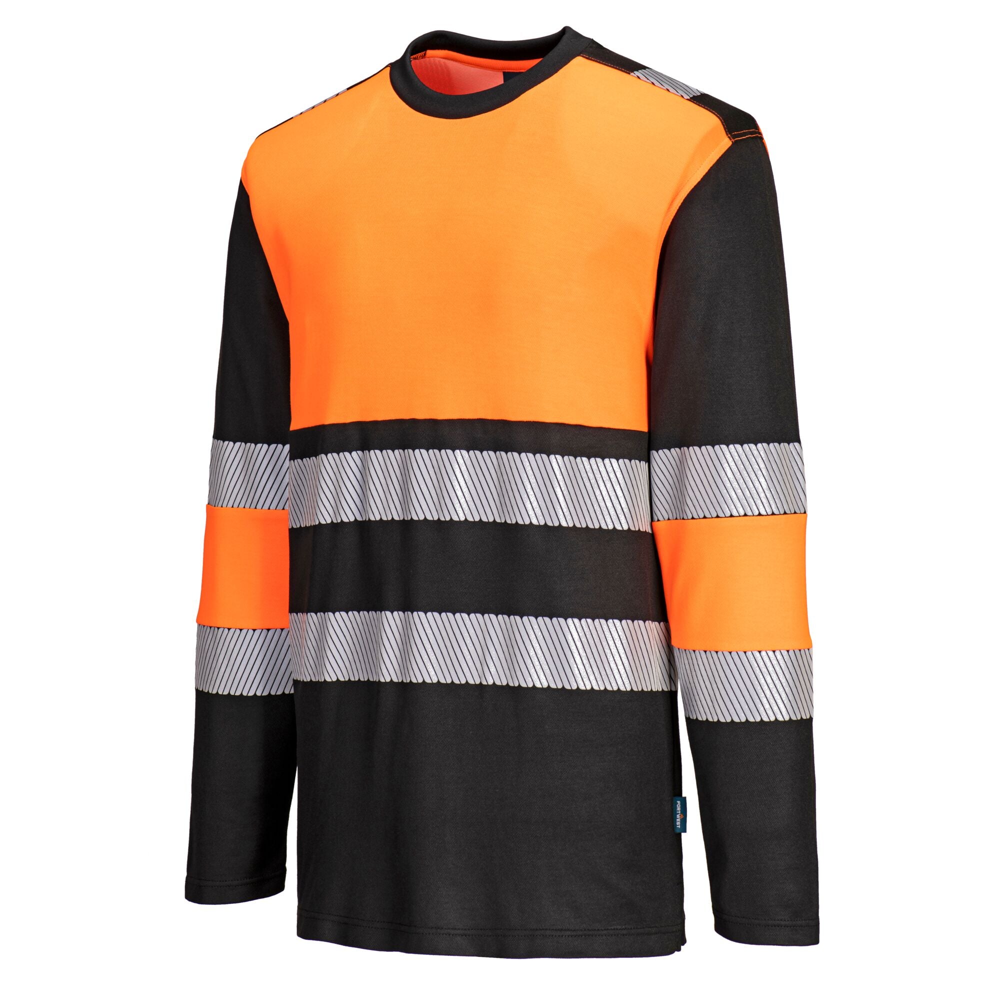 PW3 Hi-Vis T-Shirt lange mouw klasse 1 - Oranje/Zwart - opname 2