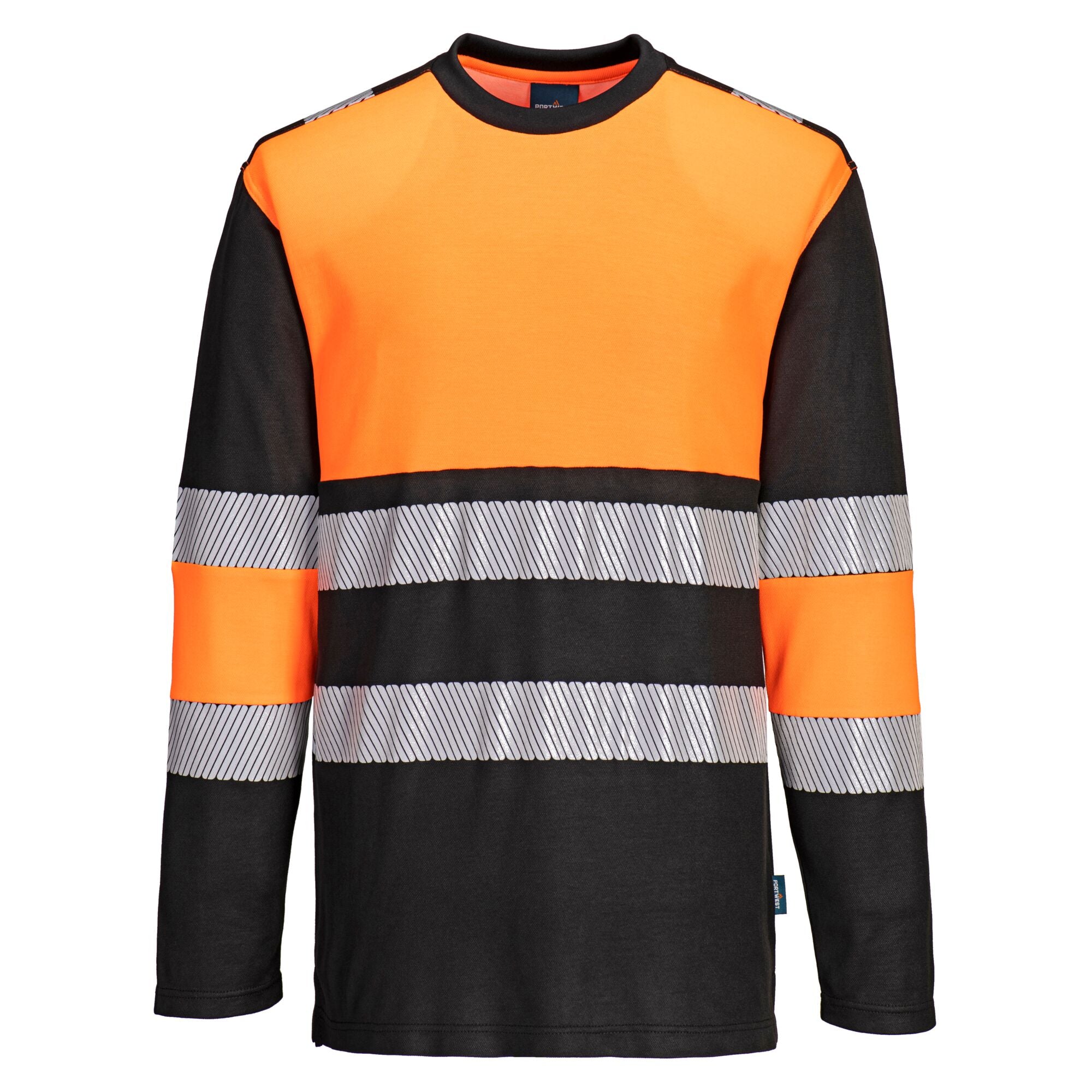 PW3 Hi-Vis T-Shirt lange mouw klasse 1 - Oranje/Zwart