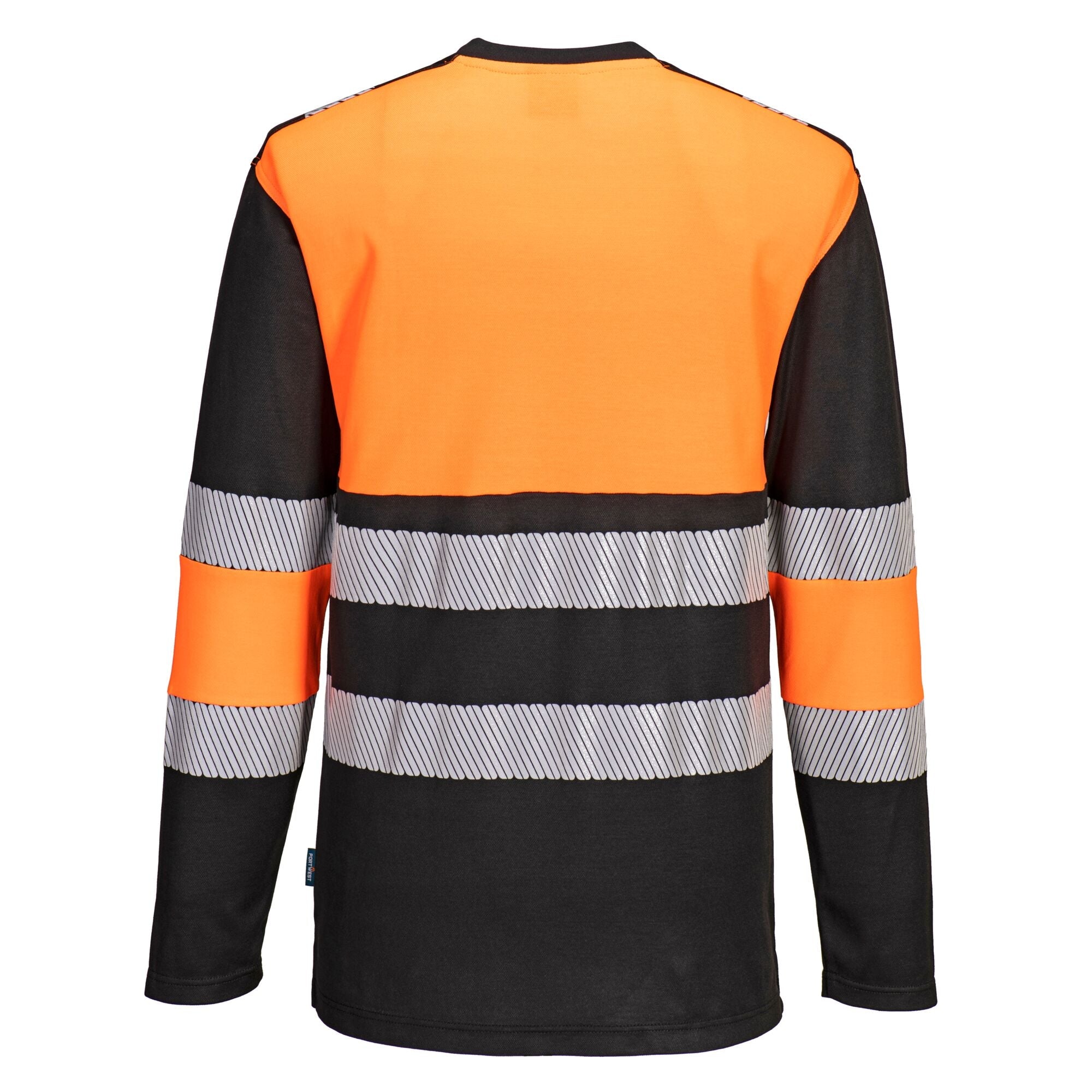 PW3 Hi-Vis T-Shirt lange mouw klasse 1 - Oranje/Zwart - achterkant