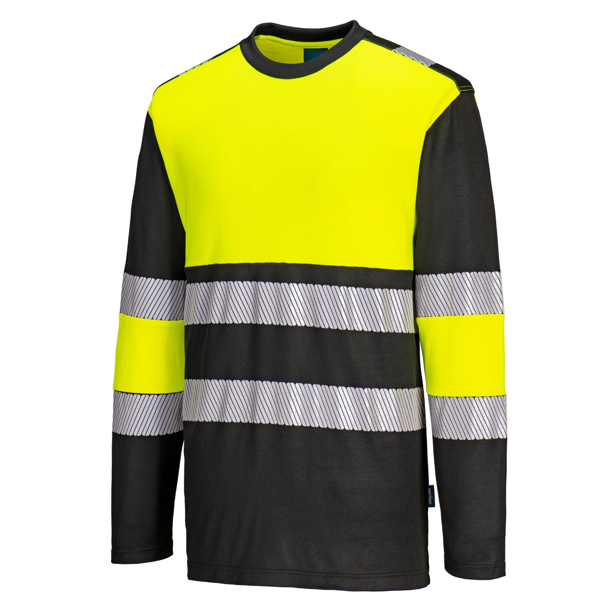 PW3 Hi-Vis T-Shirt lange mouw klasse 1 - Geel/Zwart - opname 2