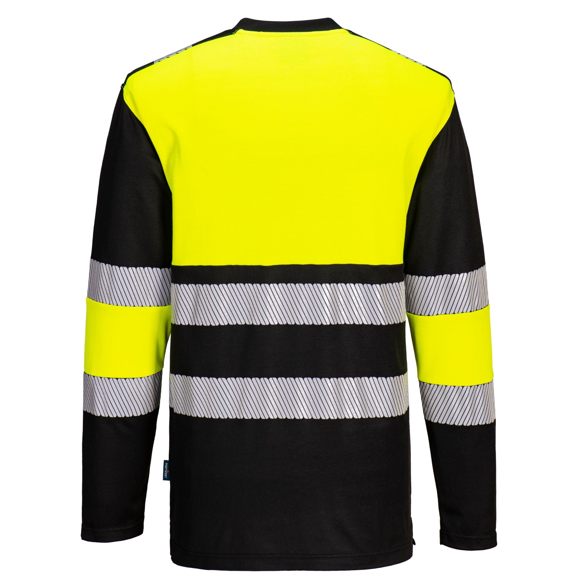 PW3 Hi-Vis T-Shirt lange mouw klasse 1 - Geel/Zwart - achterkant