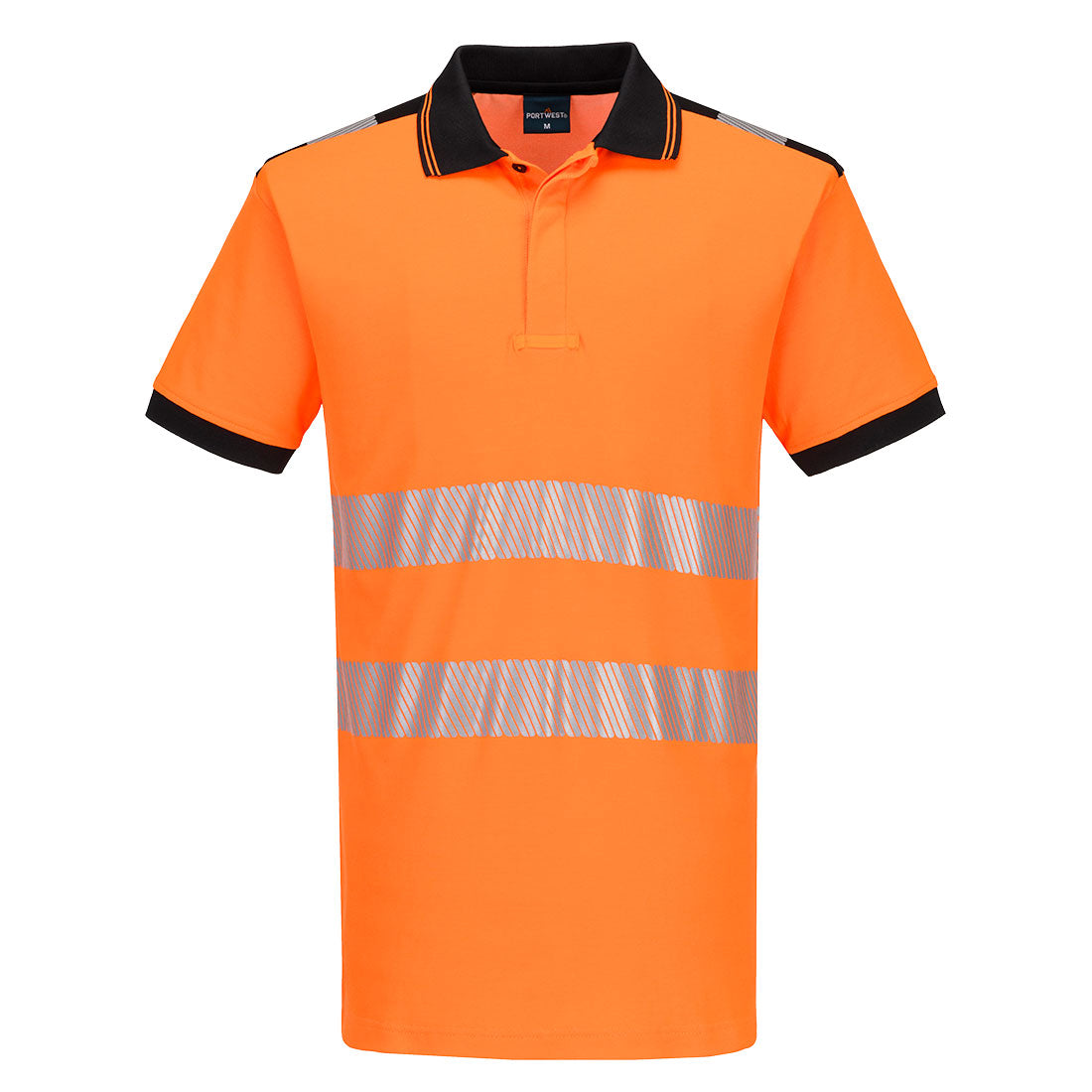 PW3 Hi-Vis Polo Shirt S/S - Orange/Black