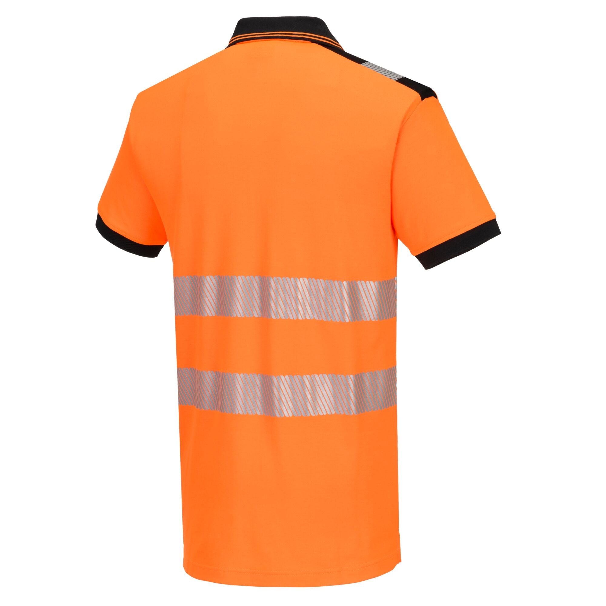 PW3 Hi-Vis Katoen comfort Poloshirt Korte Mouw - Oranje/Zwart - opname 3