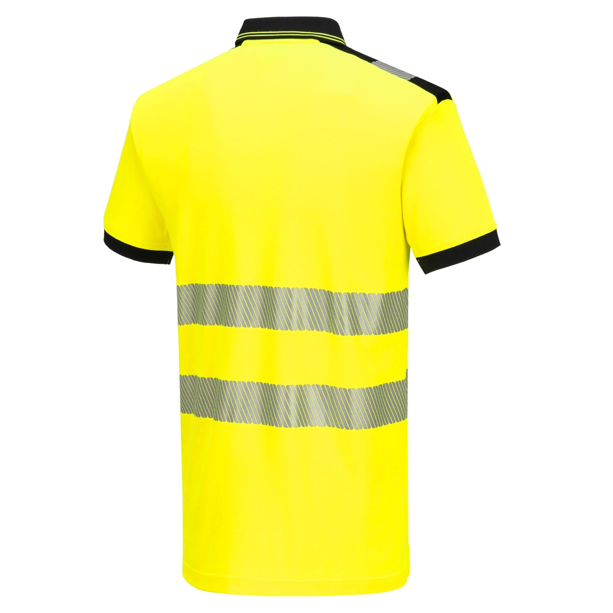 PW3 Hi-Vis Katoen comfort Poloshirt Korte Mouw - Geel/Zwart - opname 3