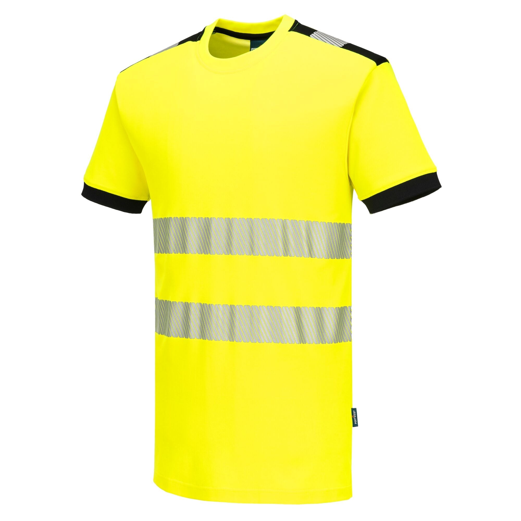 PW3 Hi-Vis Cotton Comfort T-Shirt S/S - Geel/Zwart - opname 2