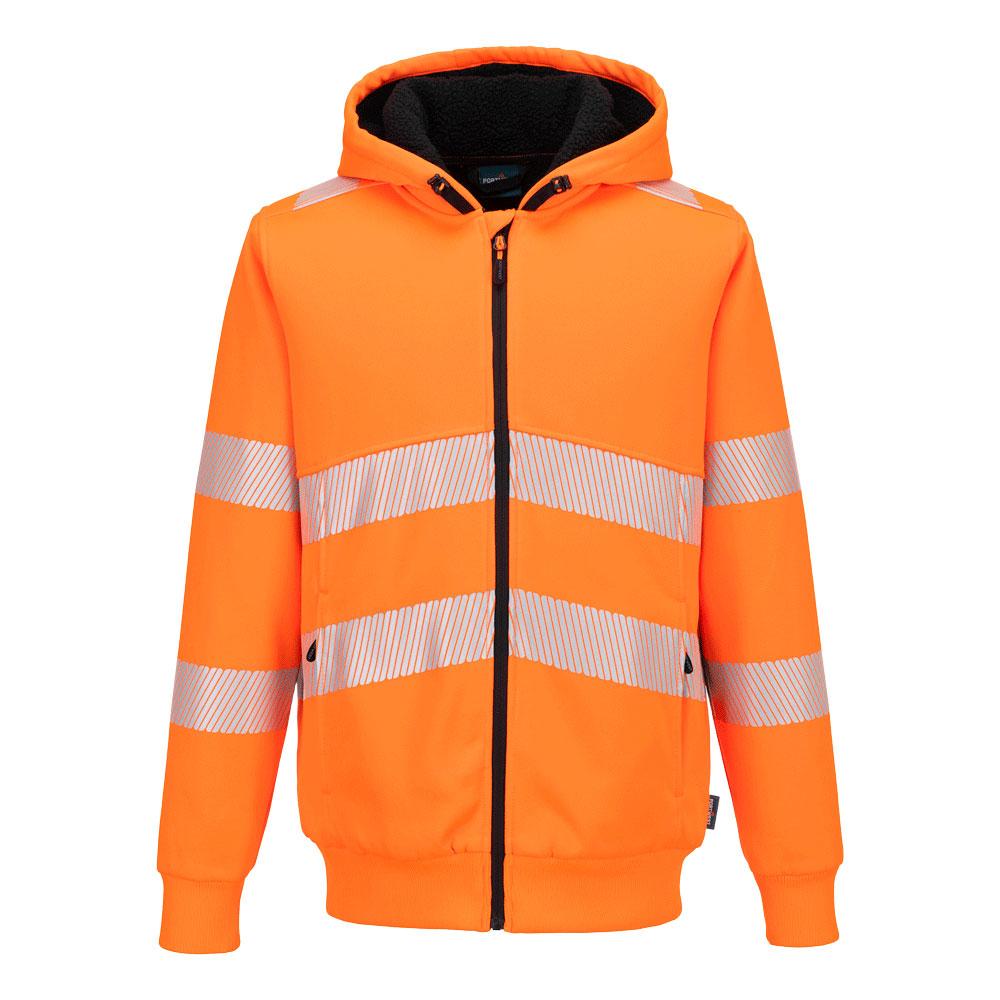 PW321 Hi-Vis Zipped Winter Hoodie - Orange