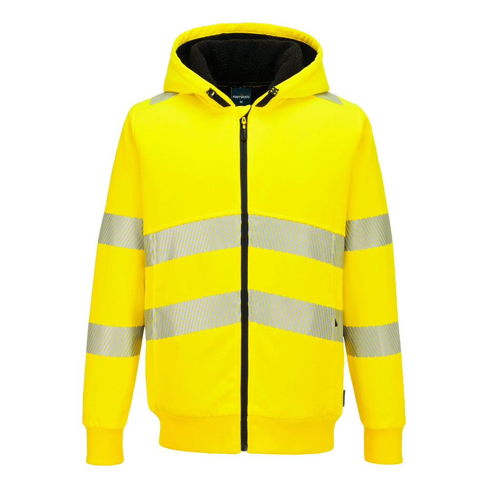 PW321 Hi-Vis Zipped Winter Hoodie - Yellow