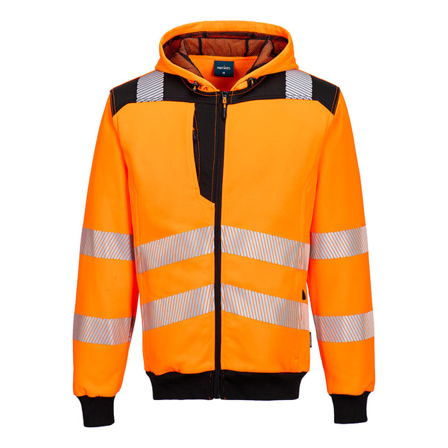 PW3 Hi-Vis Zip Hoodie - Orange/Black
