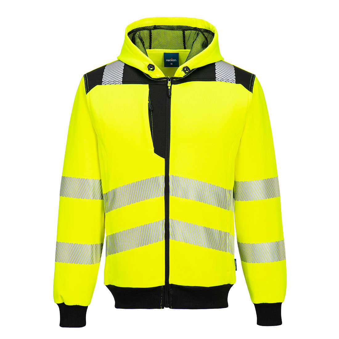 PW3 Hi-Vis Zip Hoodie - Yellow/Black