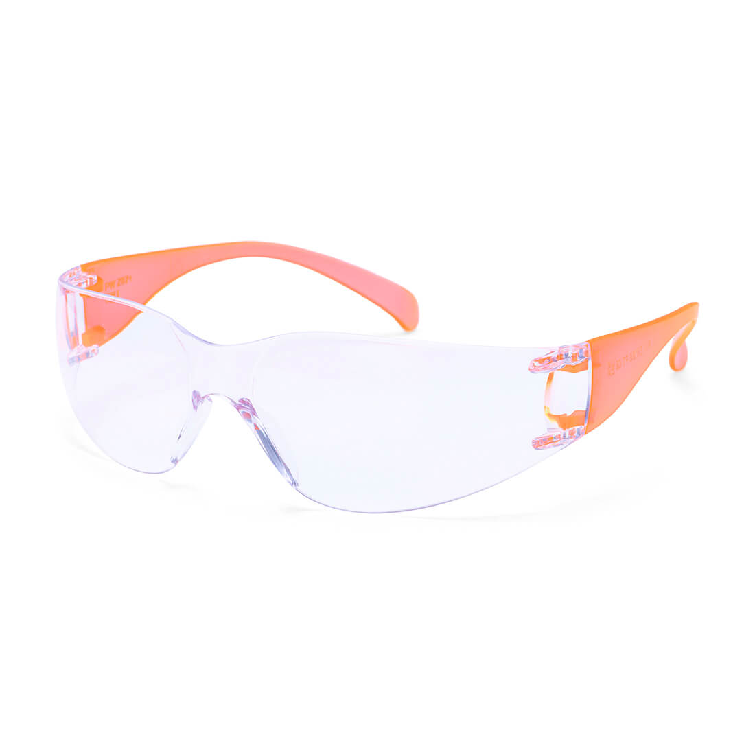 Wrap Around Bril - Clear/Orange Hi-Vis