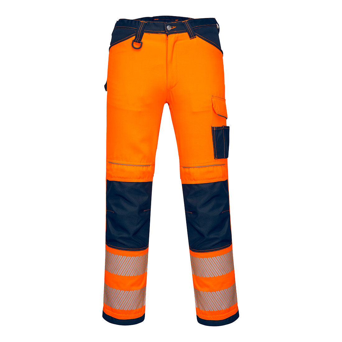 PW3 Hi-Vis Work Trousers - Orange/Navy