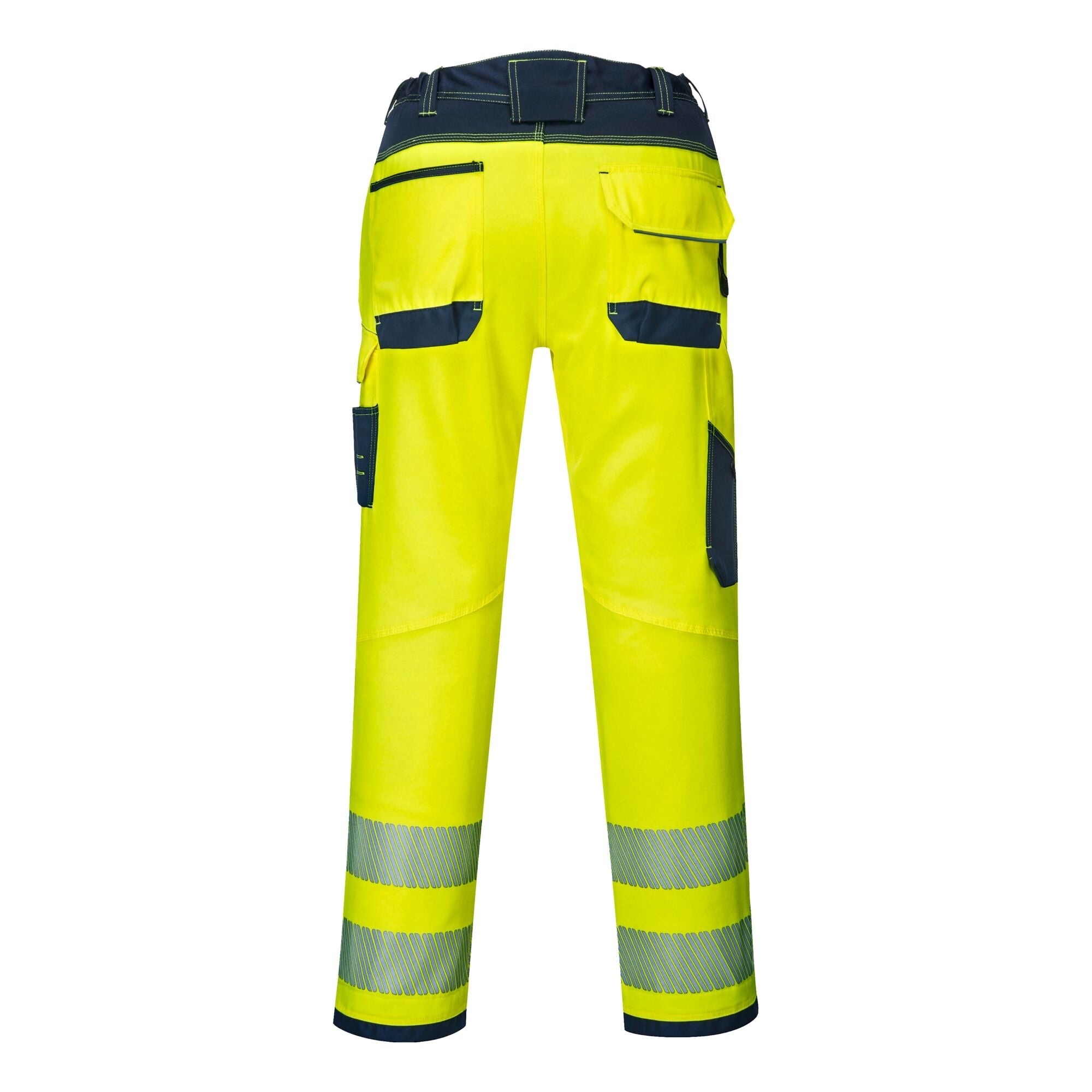 PW3 Hi-Vis Broek - Geel/Marine - achterkant
