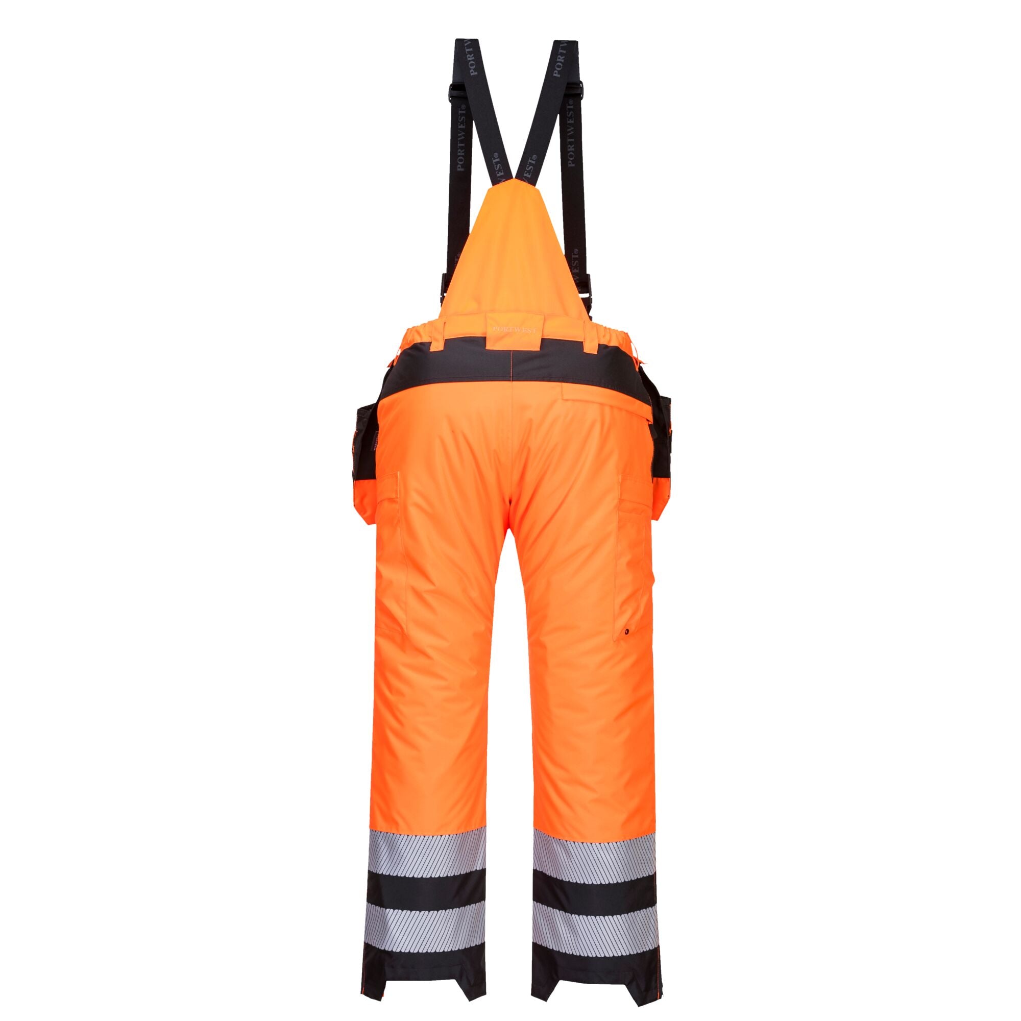 PW3 Hi-Vis winterbroek - Oranje/Zwart - achterkant