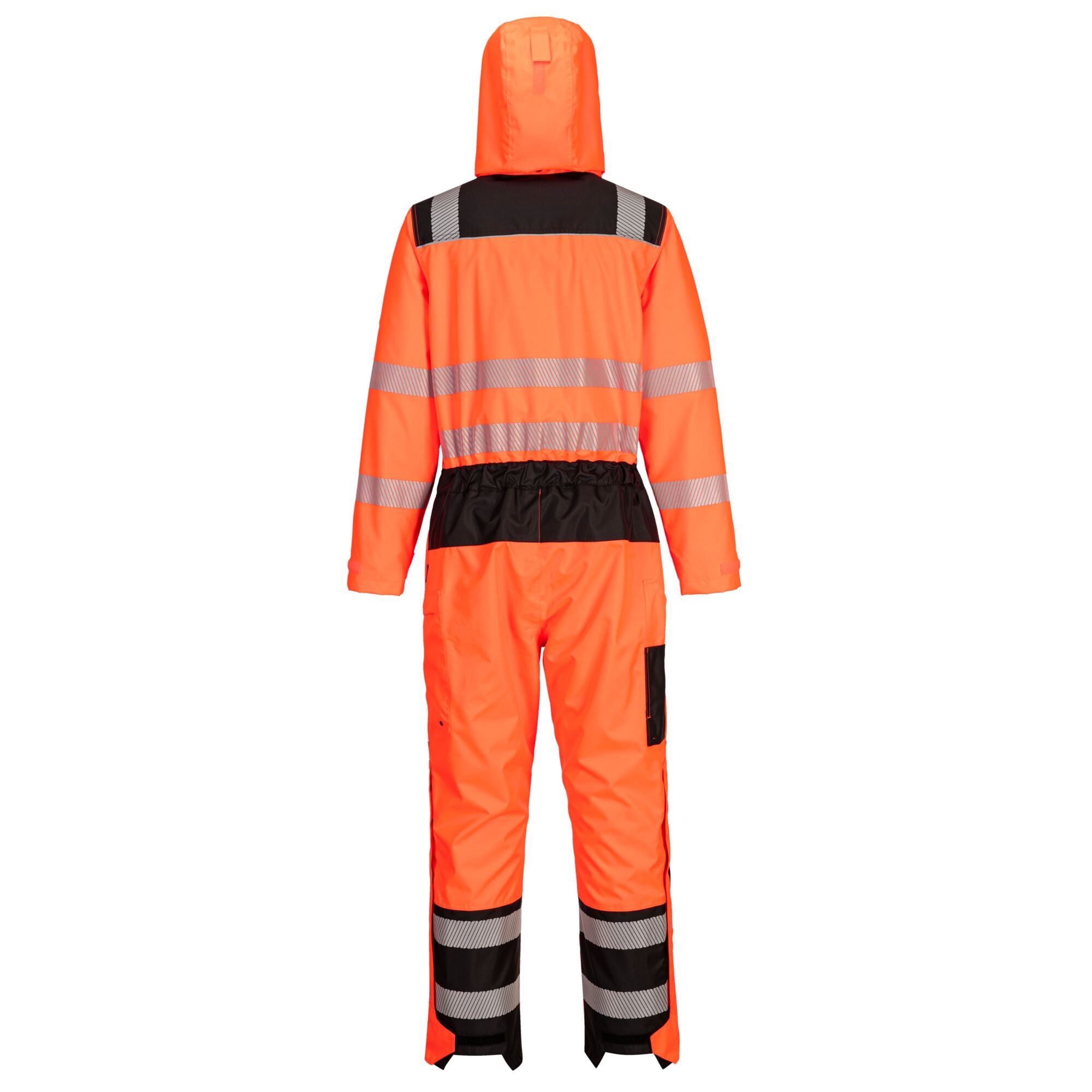 PW3 Hi-Vis Regenoverall - Oranje/Zwart - achterkant