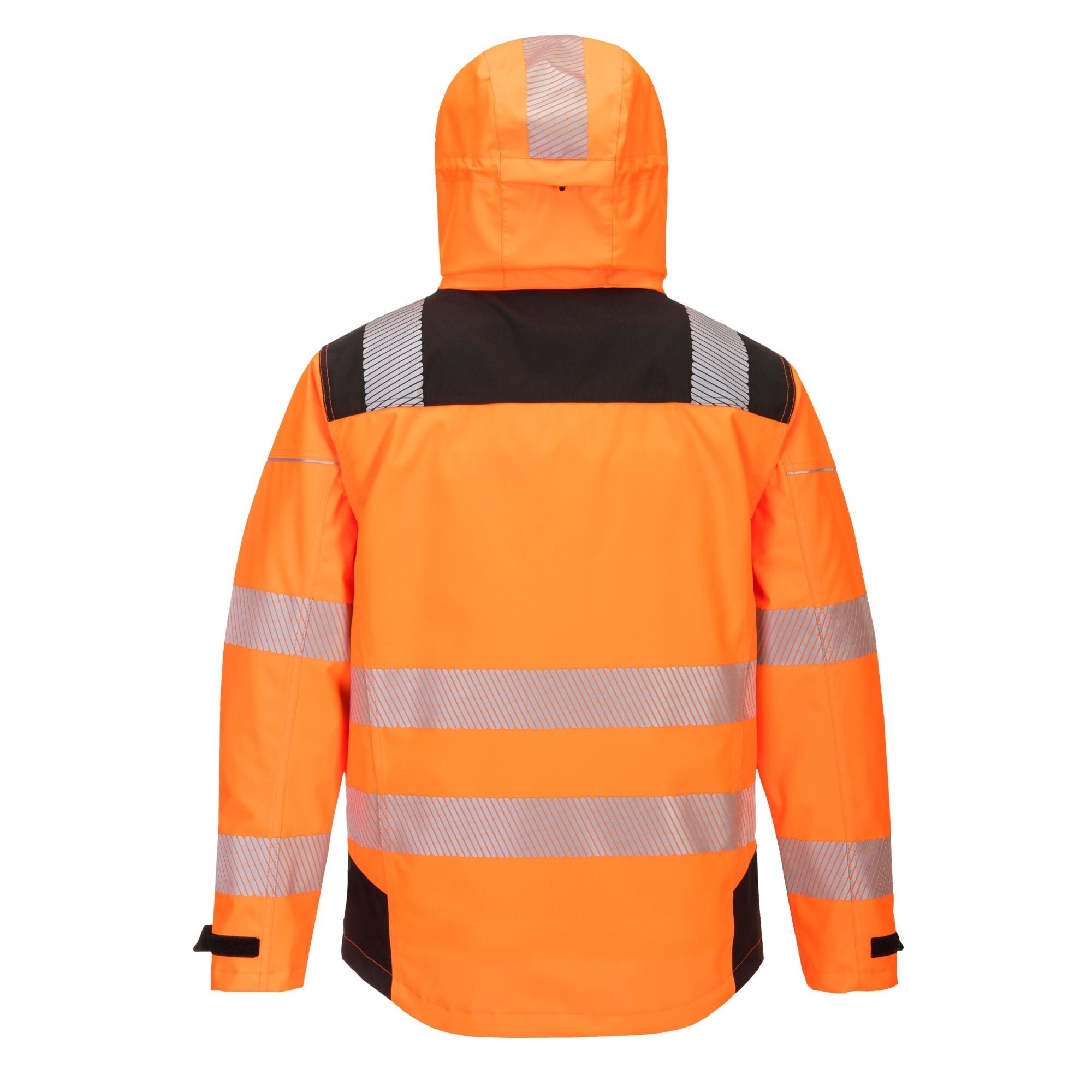 PW3 Hi-Vis extreme Regenjack - Oranje/Zwart - achterkant