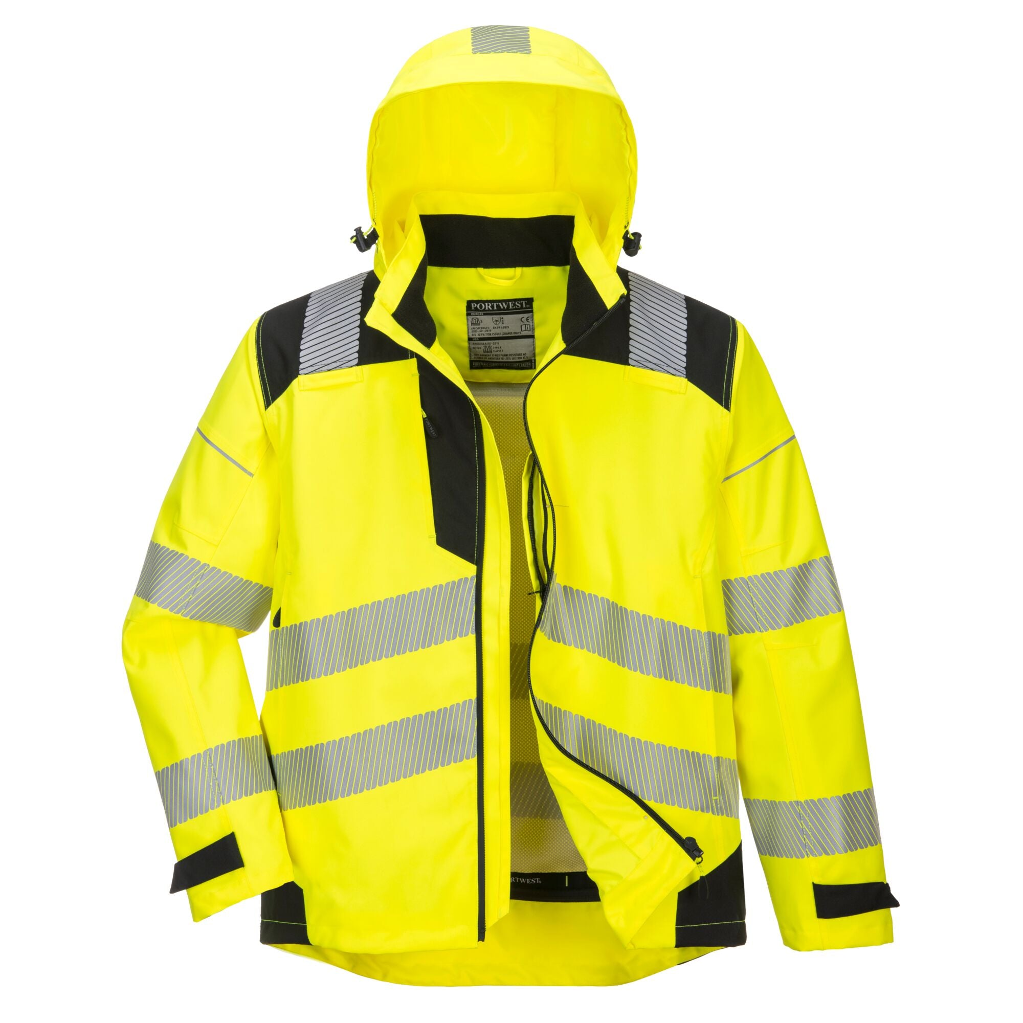 PW3 Hi-Vis extreme Regenjack - Geel/Zwart - opname 5