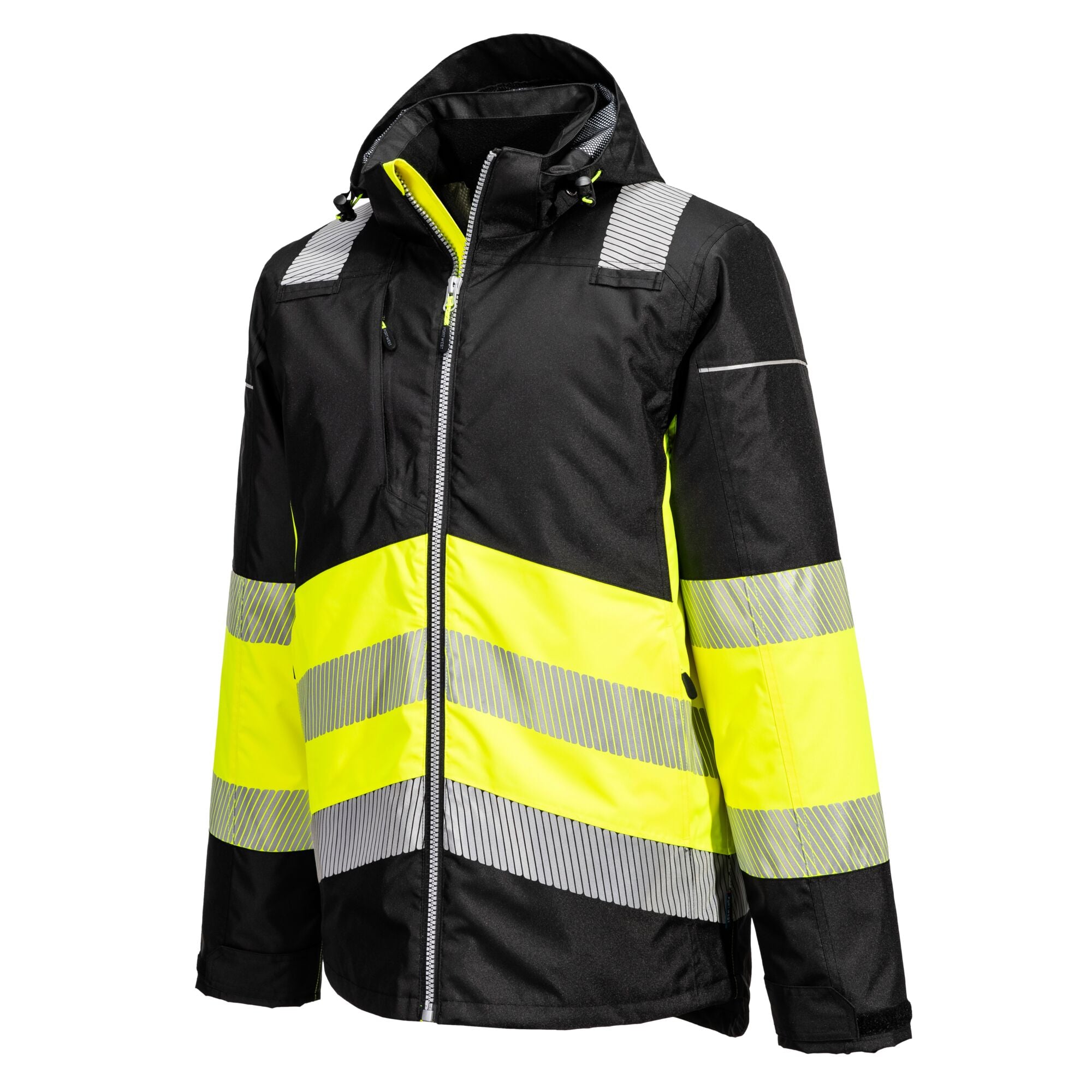 PW3 Hi-Vis Klasse 1 Winterjack - Geel/Zwart - opname 2