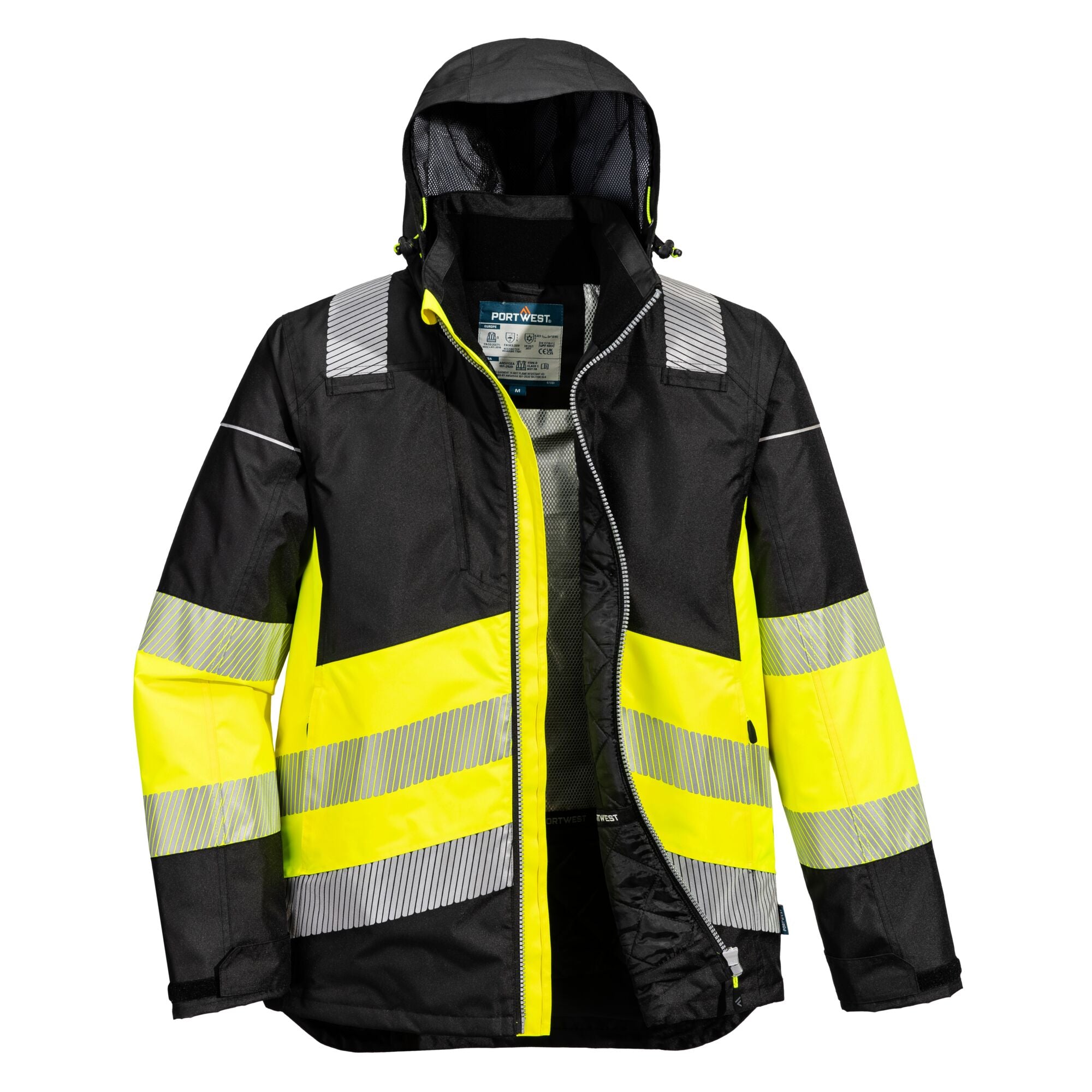 PW3 Hi-Vis Klasse 1 Winterjack - Geel/Zwart - opname 4