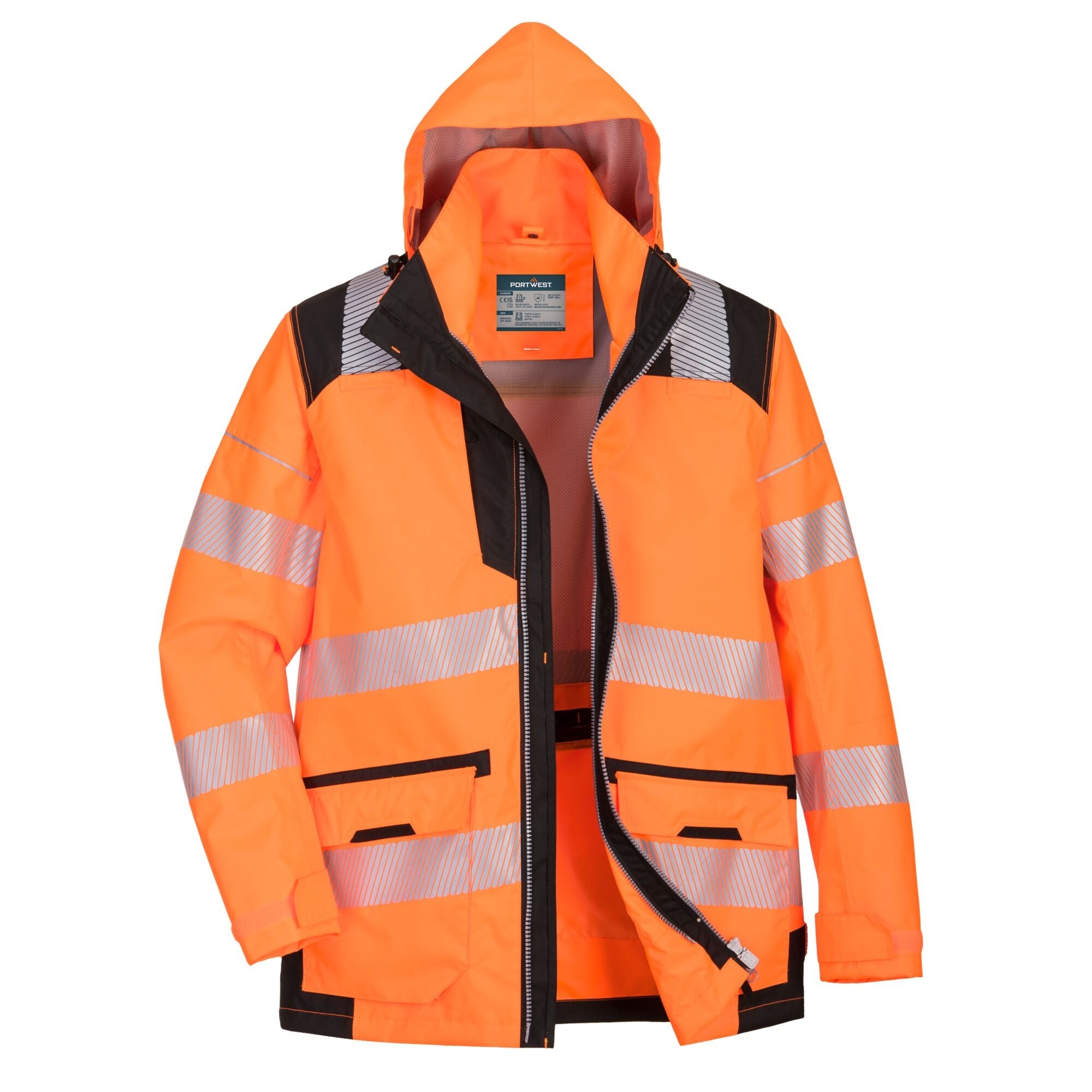 PW3 Hi-Vis ademend 5-in-1 Jack - Oranje/Zwart