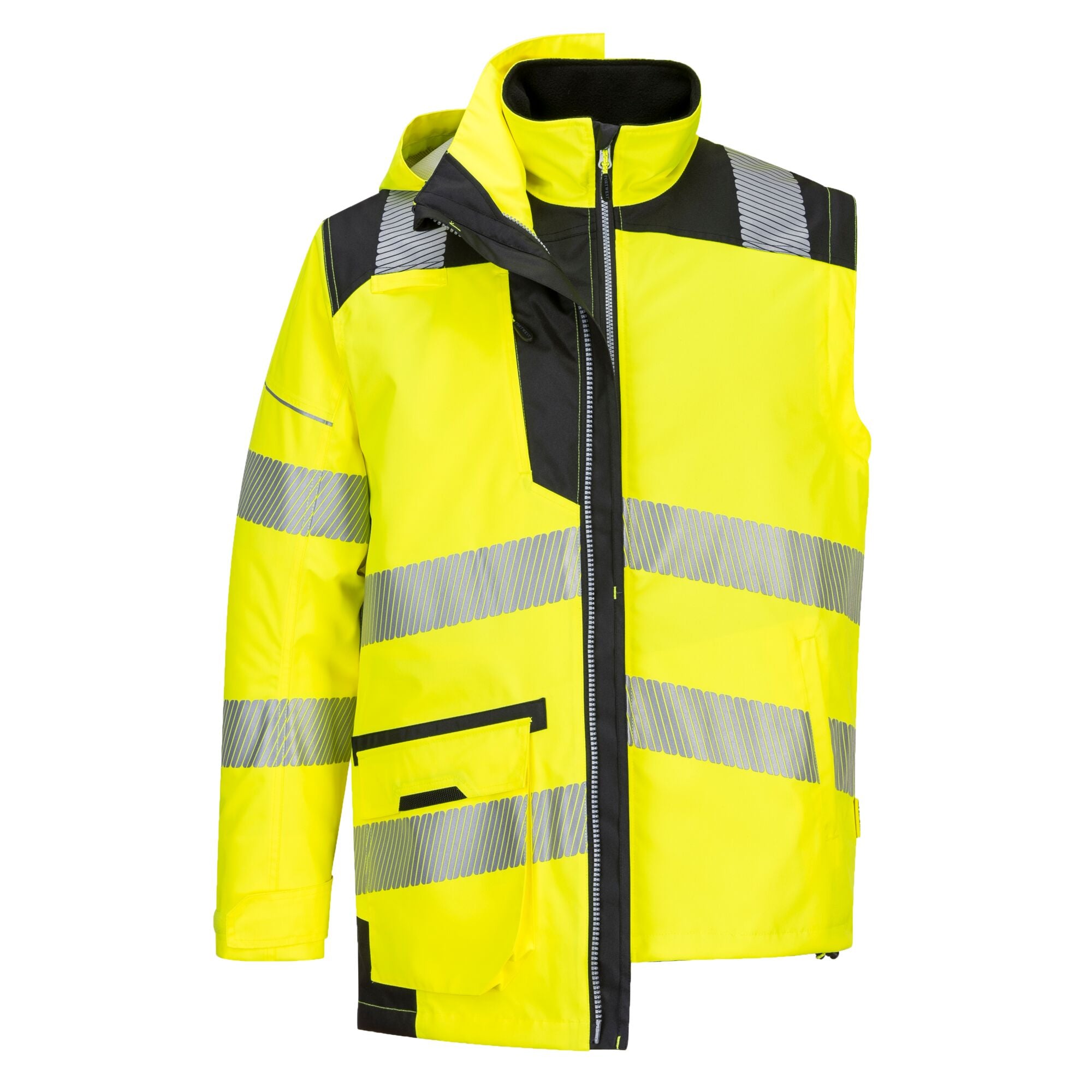 PW3 Hi-Vis ademend 5-in-1 Jack - Geel/Zwart - opname 4