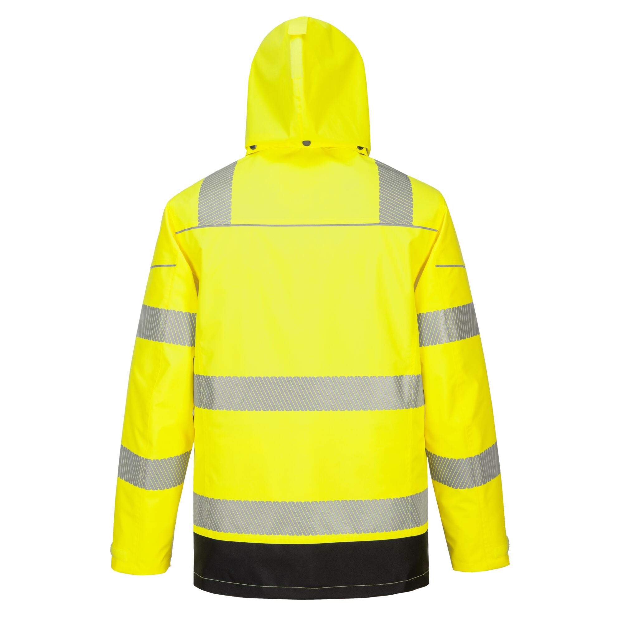 PW3 Hi-Vis ademend 5-in-1 Jack - Geel/Zwart - achterkant