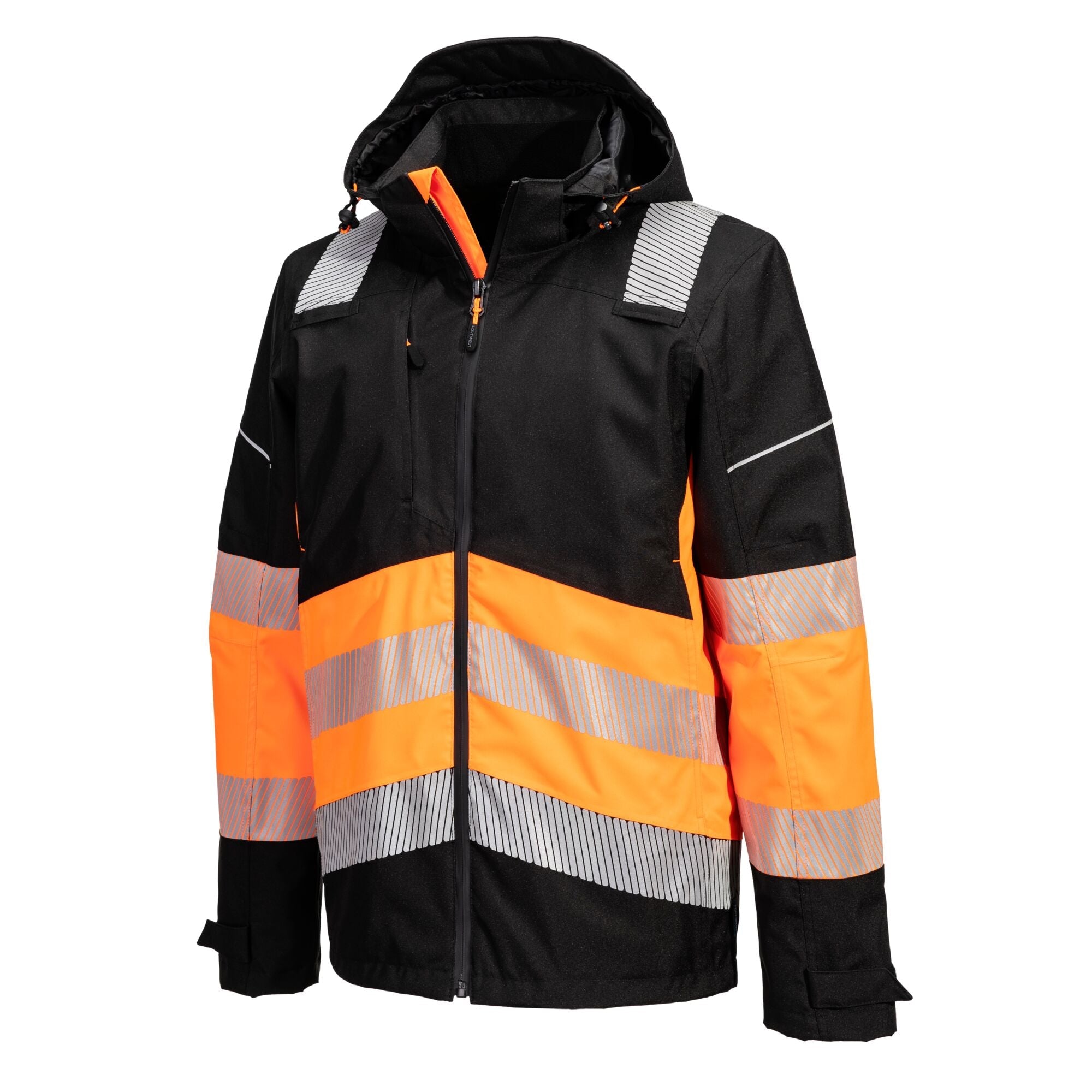 PW3 Hi-Vis Klasse 1 extreme Regenjack - Oranje/Zwart - opname 2