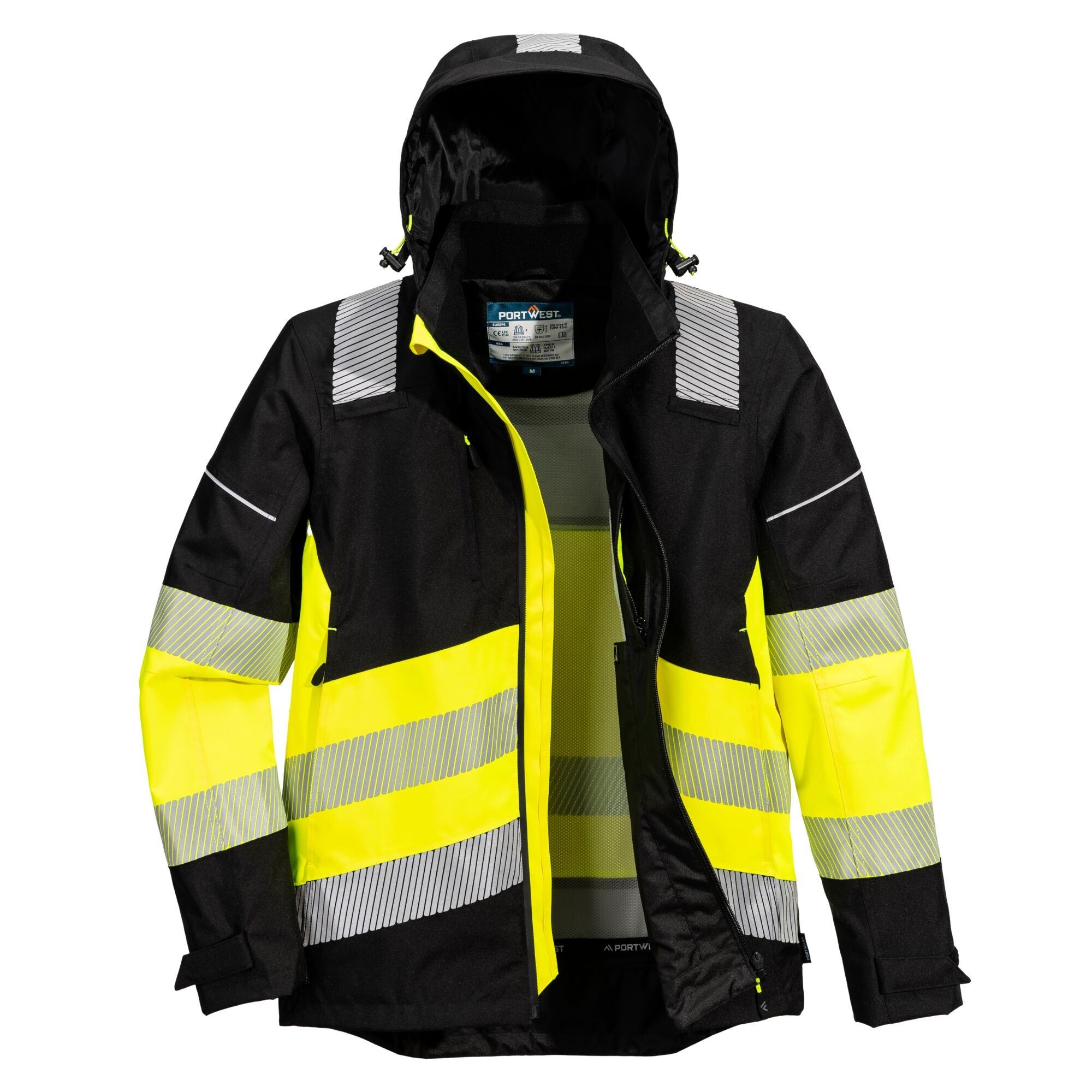 PW3 Hi-Vis Klasse 1 extreme Regenjack - Geel/Zwart - opname 4