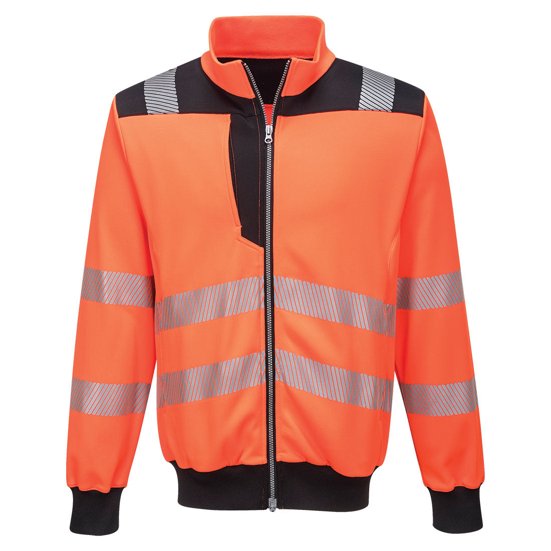 PW3 Hi-Vis Zip Sweatshirt - Orange/Black