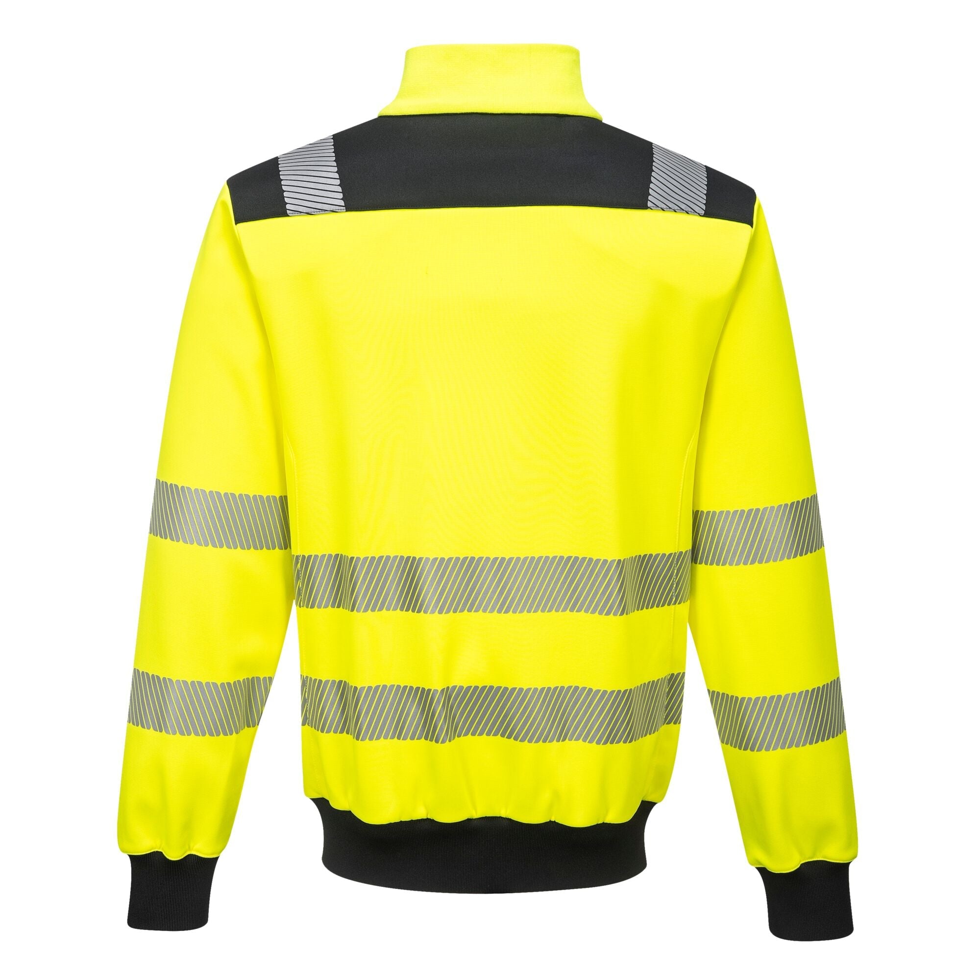 PW3 Hi-Vis sweatshirt met rits - Geel/Zwart - achterkant