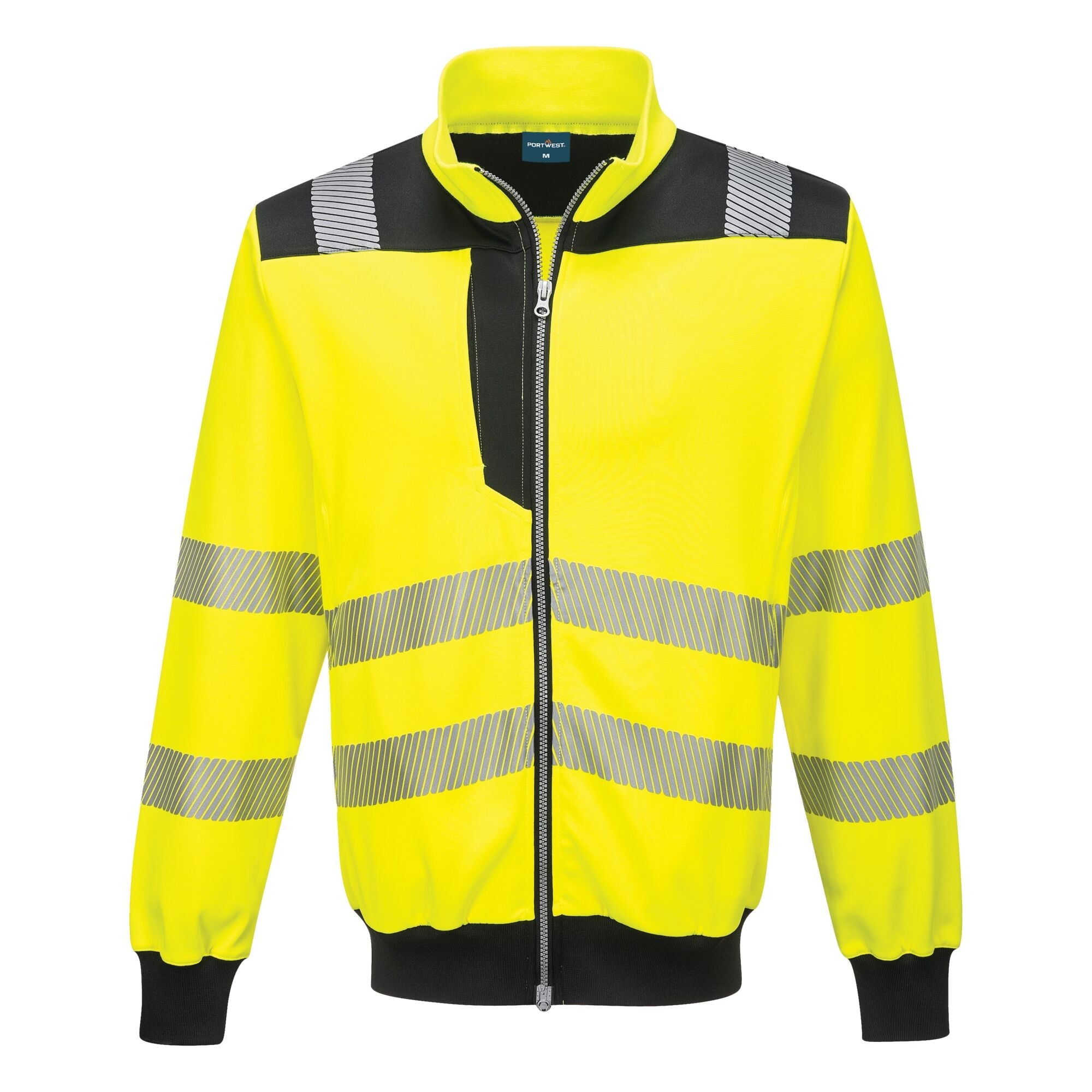 PW3 Hi-Vis sweatshirt met rits - Geel/Zwart