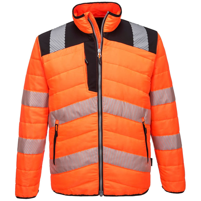 PW3 Hi-Vis gewatteerd Jack - Oranje/Zwart