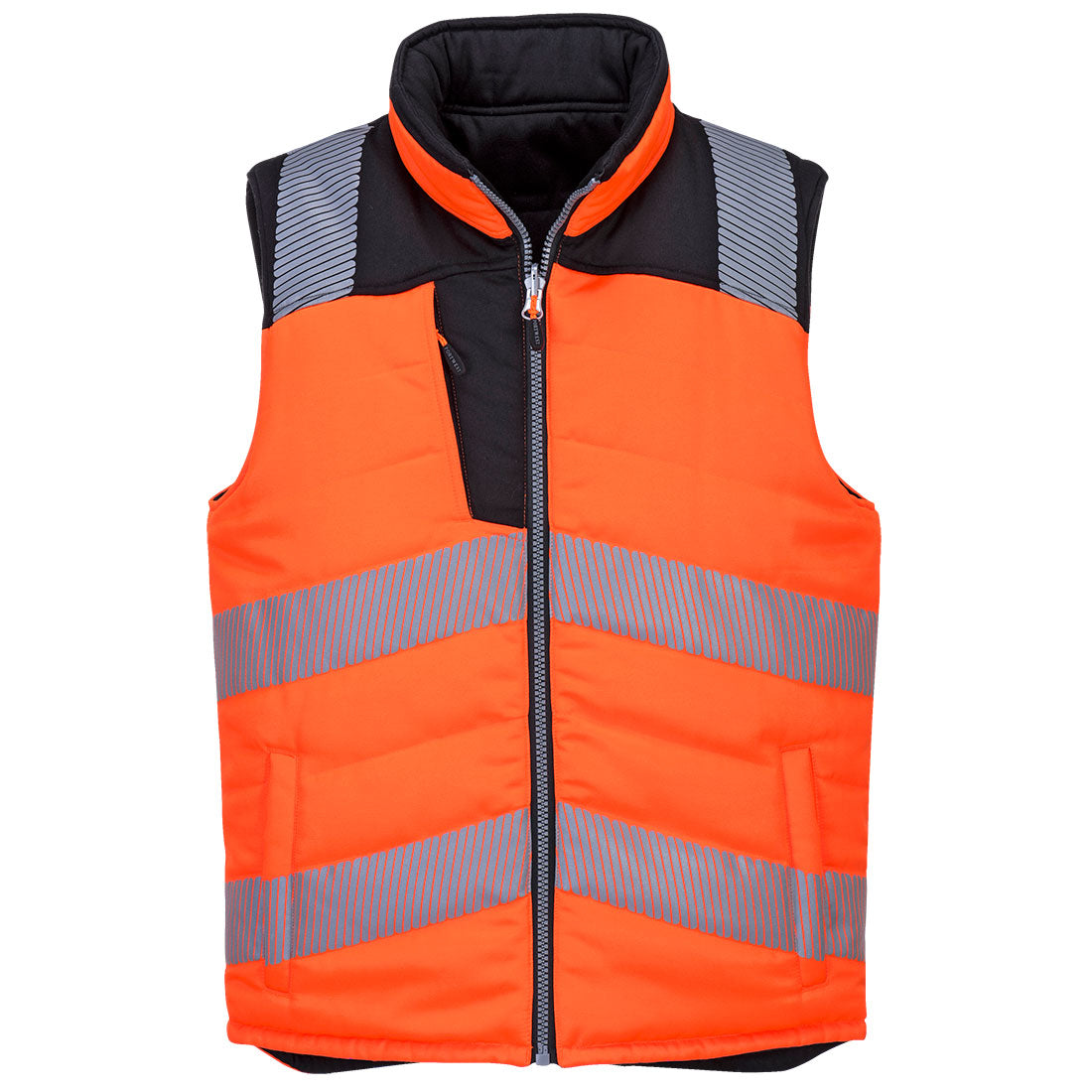PW3 Hi-Vis Reversible Bodywarmer - Orange/Black