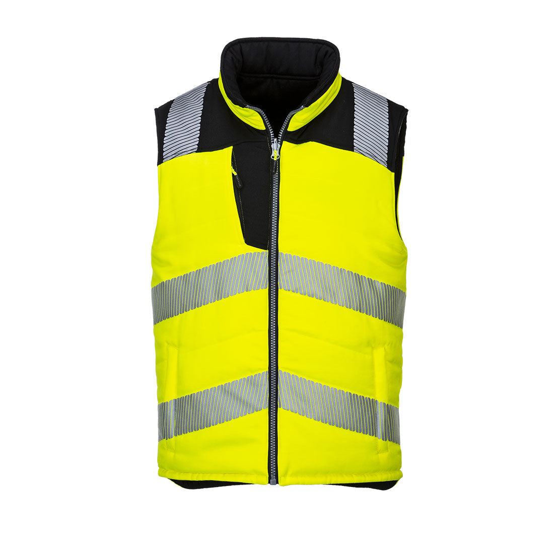 PW3 Hi-Vis Reversible Bodywarmer - Yellow/Black